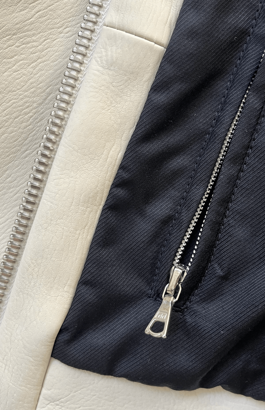 AMIRI Women’s Leather Zip Jacket – Bone White