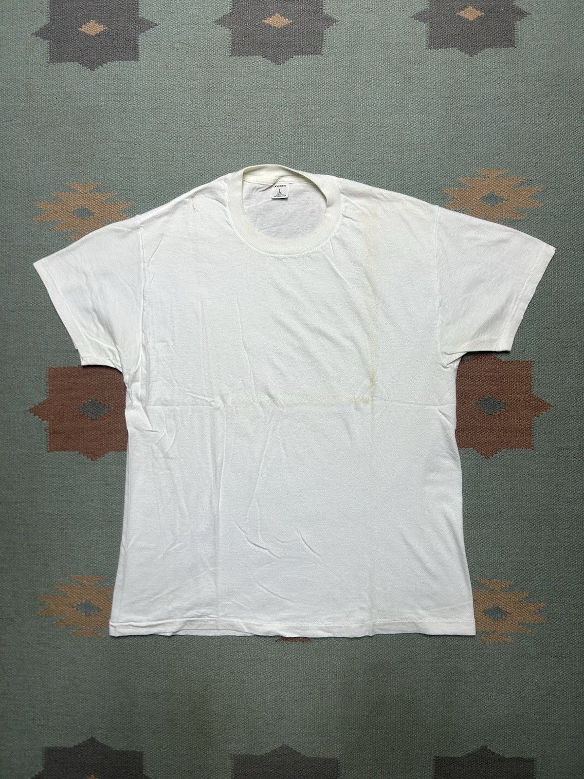 Vintage VTG blank white t shirt jockey cotton single stitch USA L Size US L / EU 52-54 / 3 - 1 Thumbnail