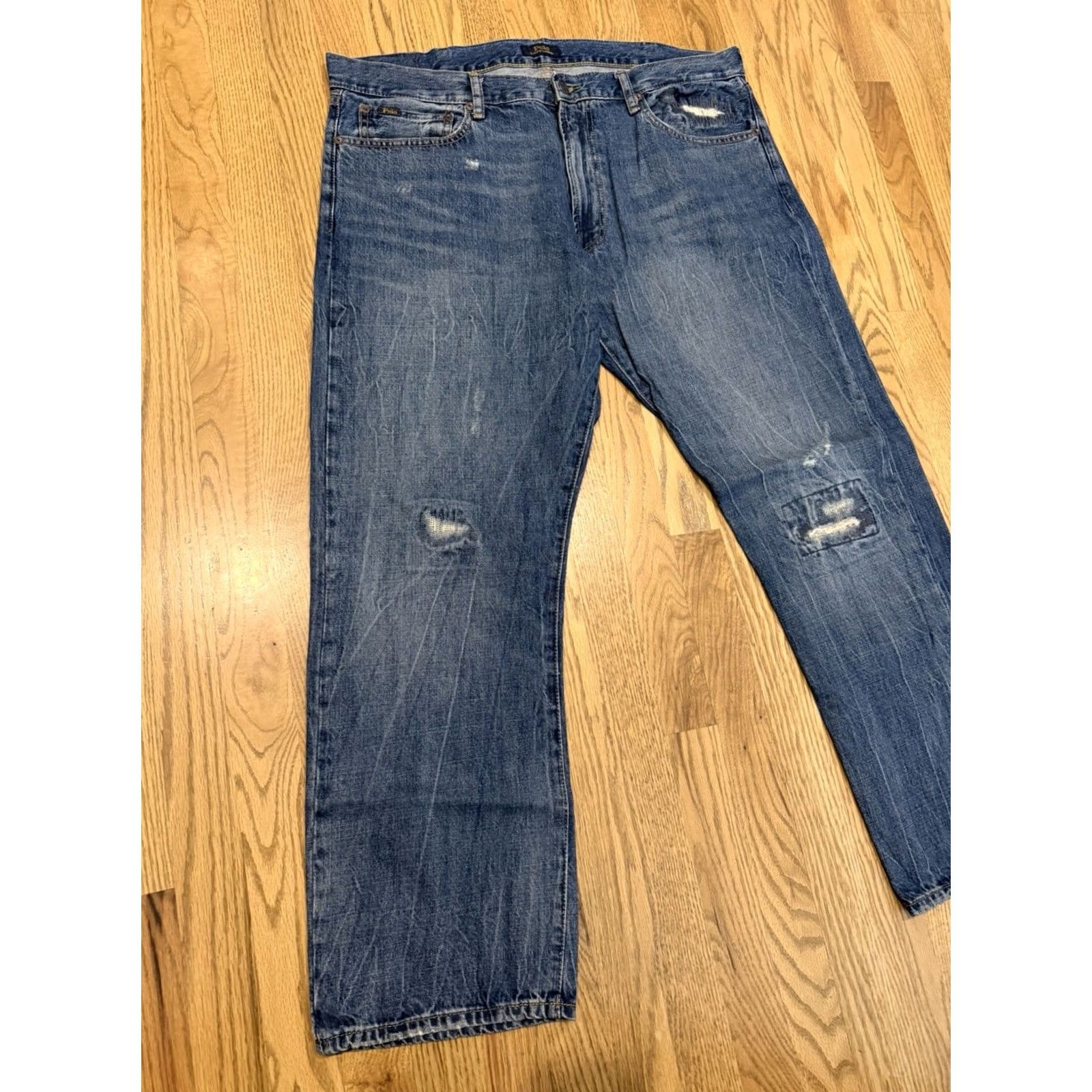 Polo Ralph Lauren Polo Ralph Lauren Jeans Men Distressed Classic Fit 5-Pocket Denim Straight Blue 38x30 Regular Inseam 30 Logo Vintage Style Size US M / EU 48-50 / 2 - 6 Thumbnail