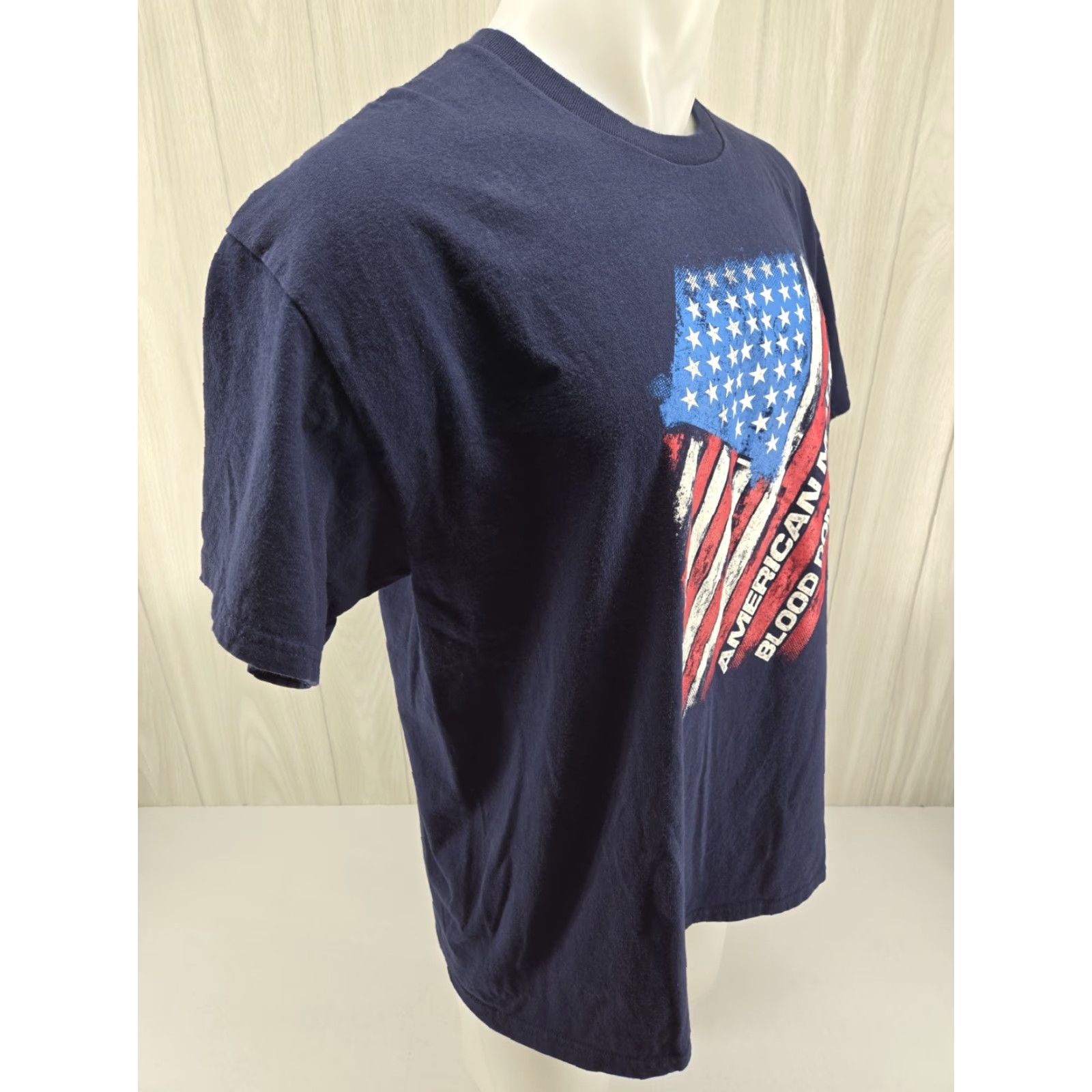 Gildan Lifesouth Blood Donor American Flag Graphic T Shirt XL Blue Size US XL / EU 56 / 4 - 7 Thumbnail