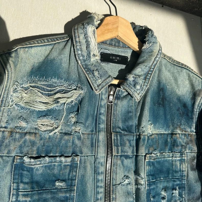 Amiri Amiri 16og genuine oil stain denim jacket Size US L / EU 52-54 / 3 - 2 Thumbnail