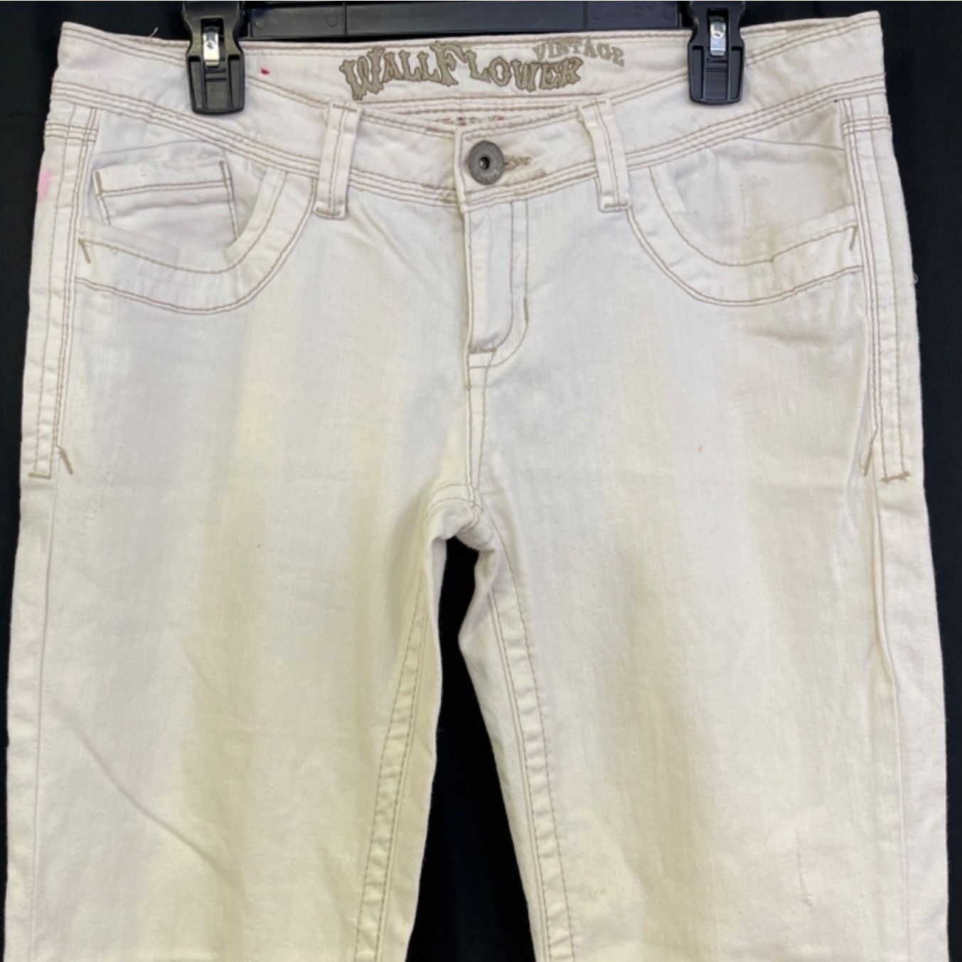 Other Wallflower Vintage Women's White Pants/Flared Jeans Sz 13 SK Size 32" / US 10 / IT 46 - 2 Thumbnail
