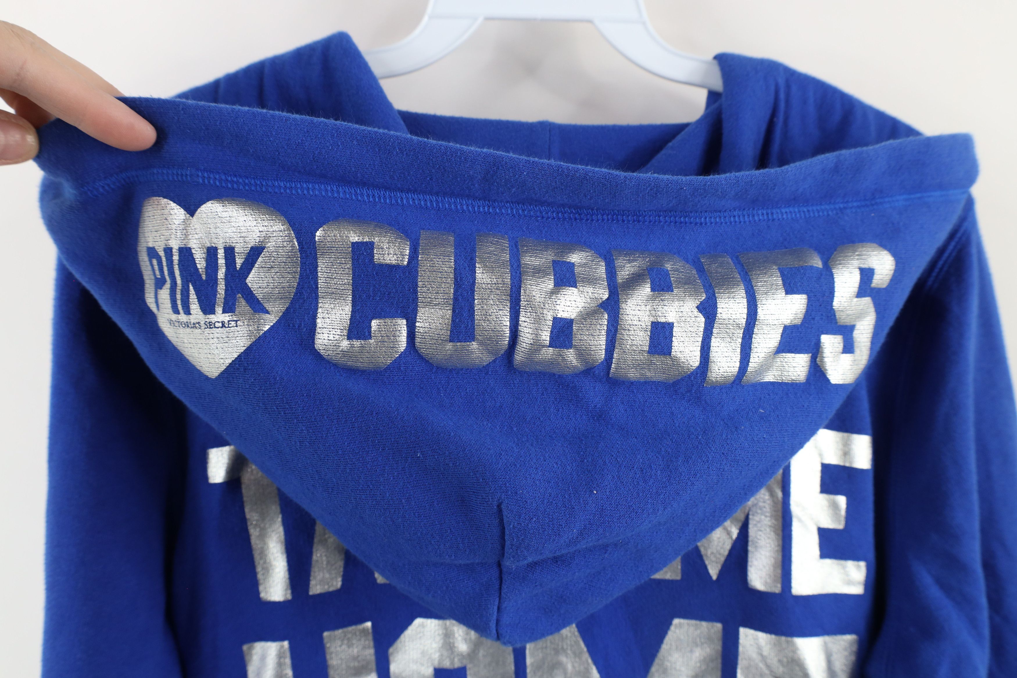 Pink × Vintage Pink Victorias Secret Chicago Cubs Baseball Full Zip Hoodie Size L / US 10 / IT 46 - 12 Thumbnail