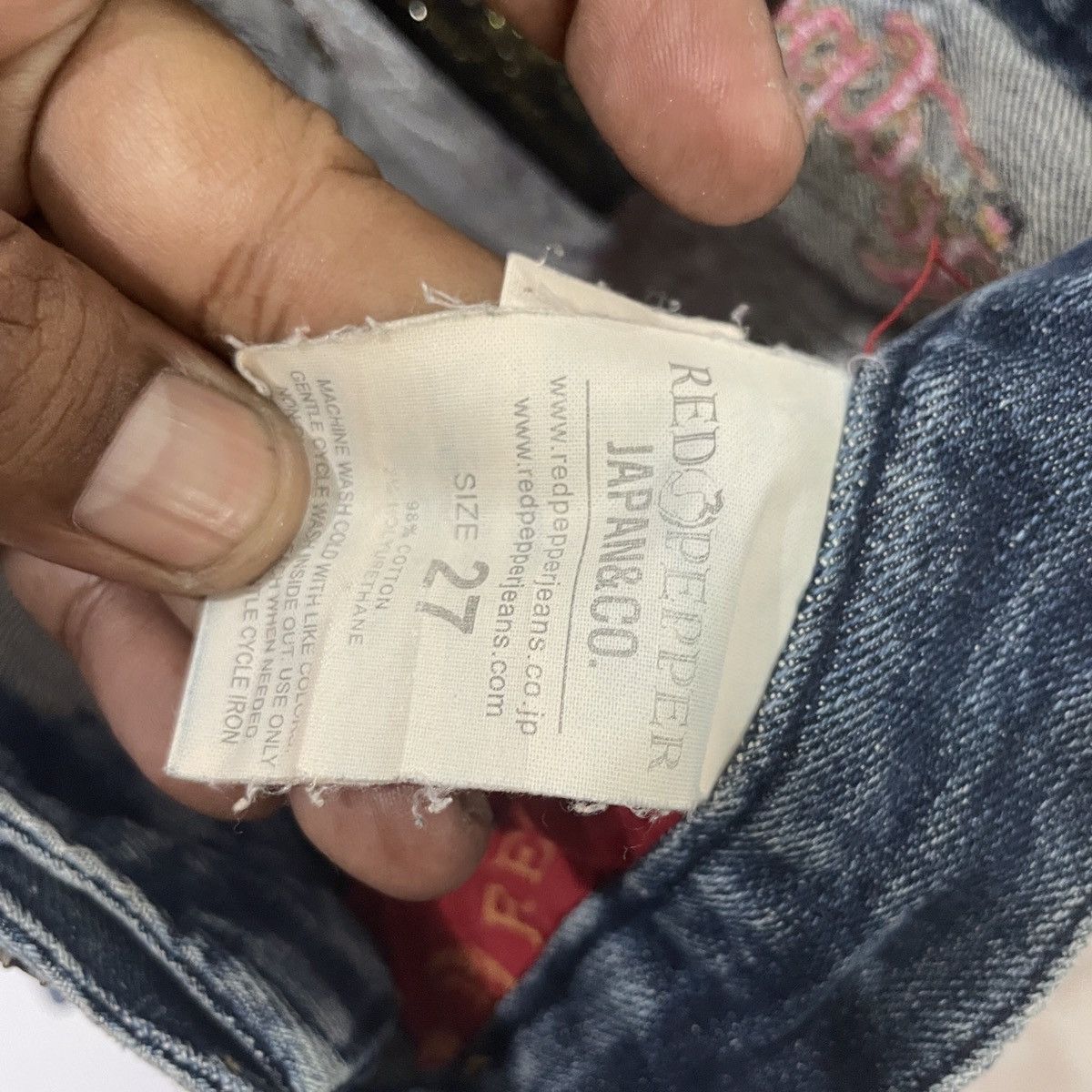 Japanese Brand Vintage Redpepper Distressed Skulls Denim Jeans Size 30" / US 8 / IT 44 - 7 Thumbnail