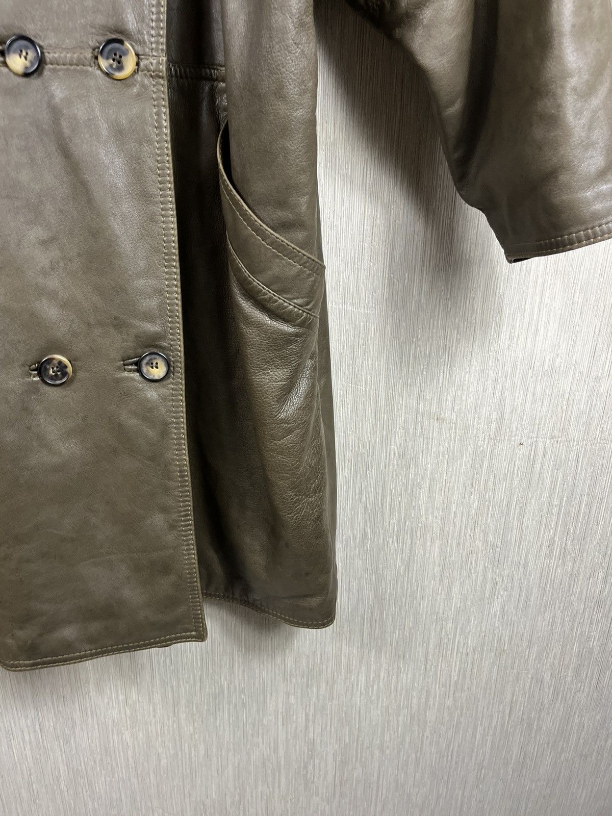 Versace × Vintage Vintage Gianni Versace leather double-breasted coat jacket Size US XL / EU 56 / 4 - 8 Thumbnail