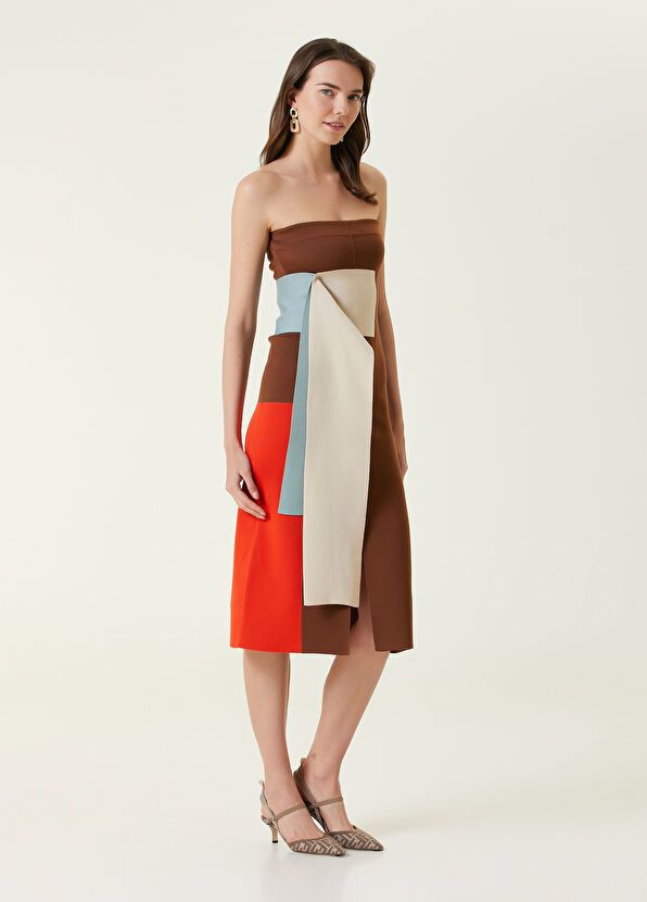 Fendi o1y0925 Midi Dress in Multicolor Size M / US 6-8 / IT 42-44 - 2 Thumbnail