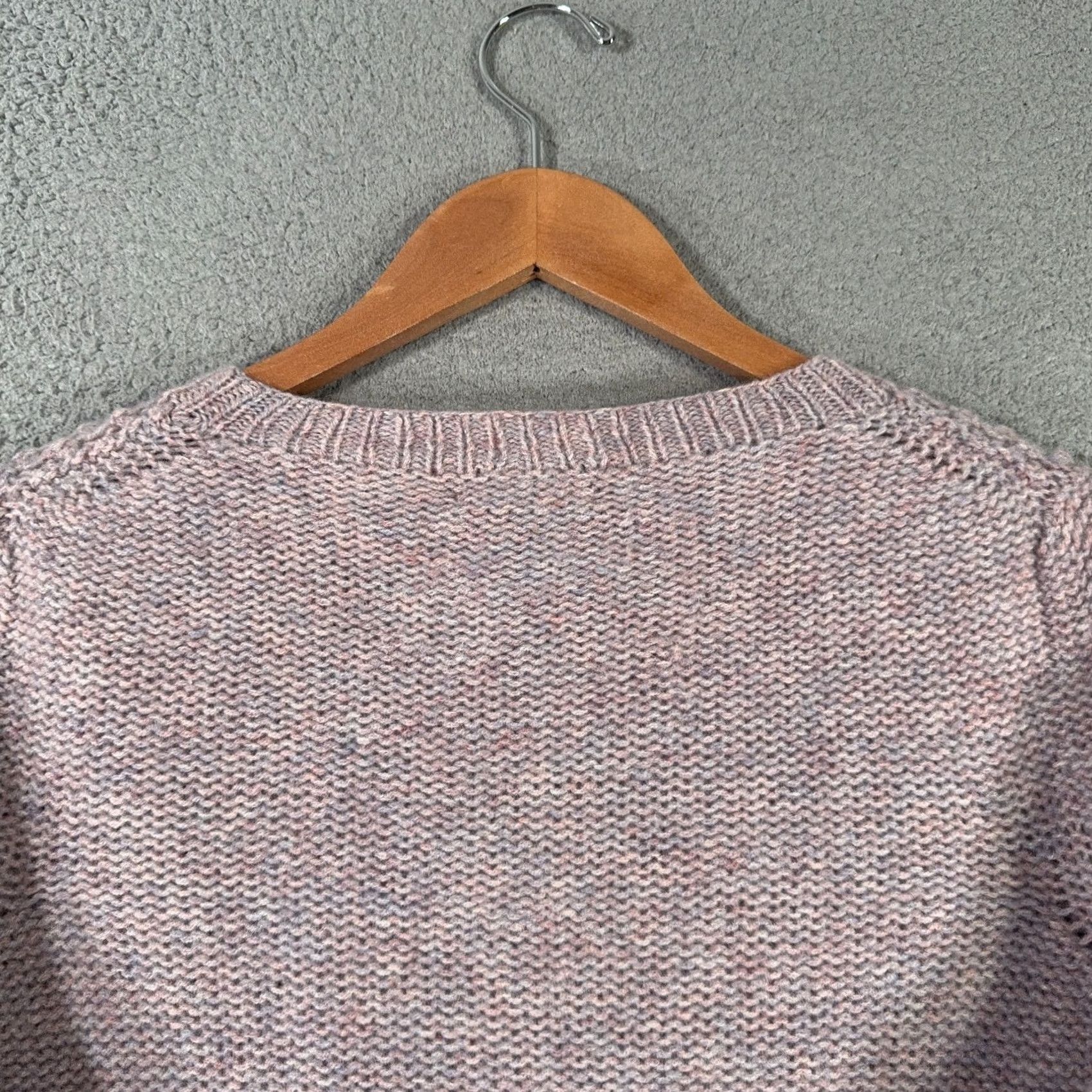J.Crew J.CREW Pullover Sweater Womens L Cable-Knit Wool Round Neck Purple Pink Bohemian Colorful Designer Lightweight Size L / US 10 / IT 46 - 6 Thumbnail