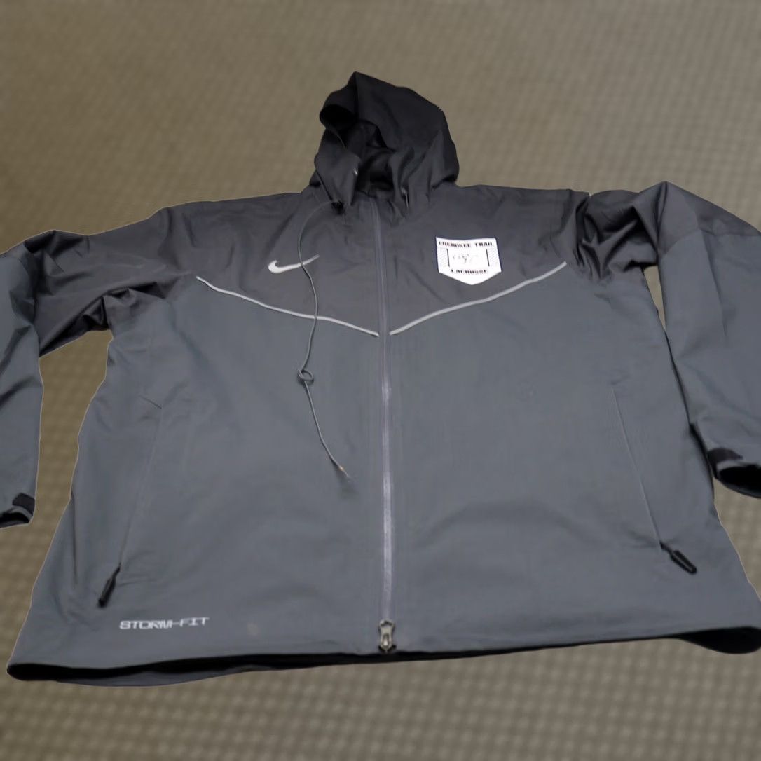 Nike Nike Lacrosse Jacket Mens Large Grey Storm-FIT Windbreaker Full Zip Pockets Logo Zip Lightweight Lined Polyester Casual Travel Size US L / EU 52-54 / 3 - 1 Thumbnail
