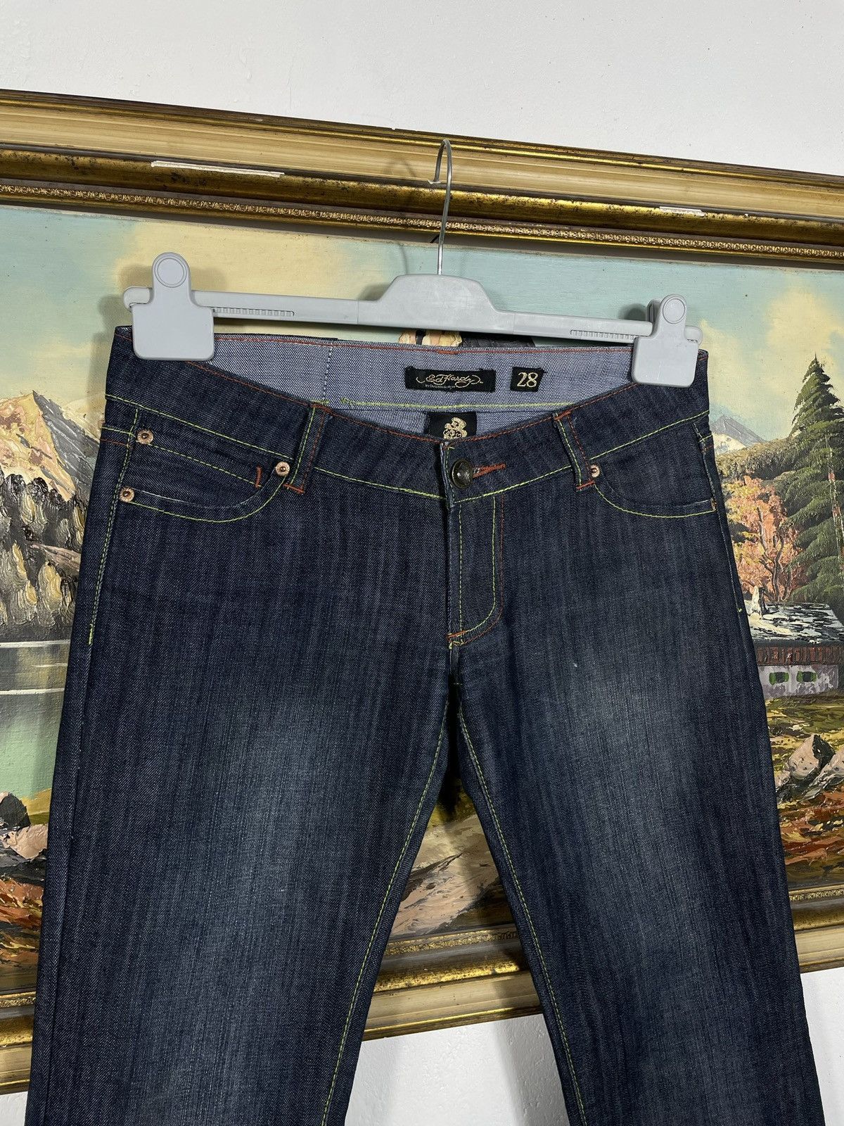 Ed Hardy × Vintage Ed Hardy Vintage Y2k Low Rise Denim Trousers Jeans Drip Swag Size 28" / US 6 / IT 42 - 5 Thumbnail