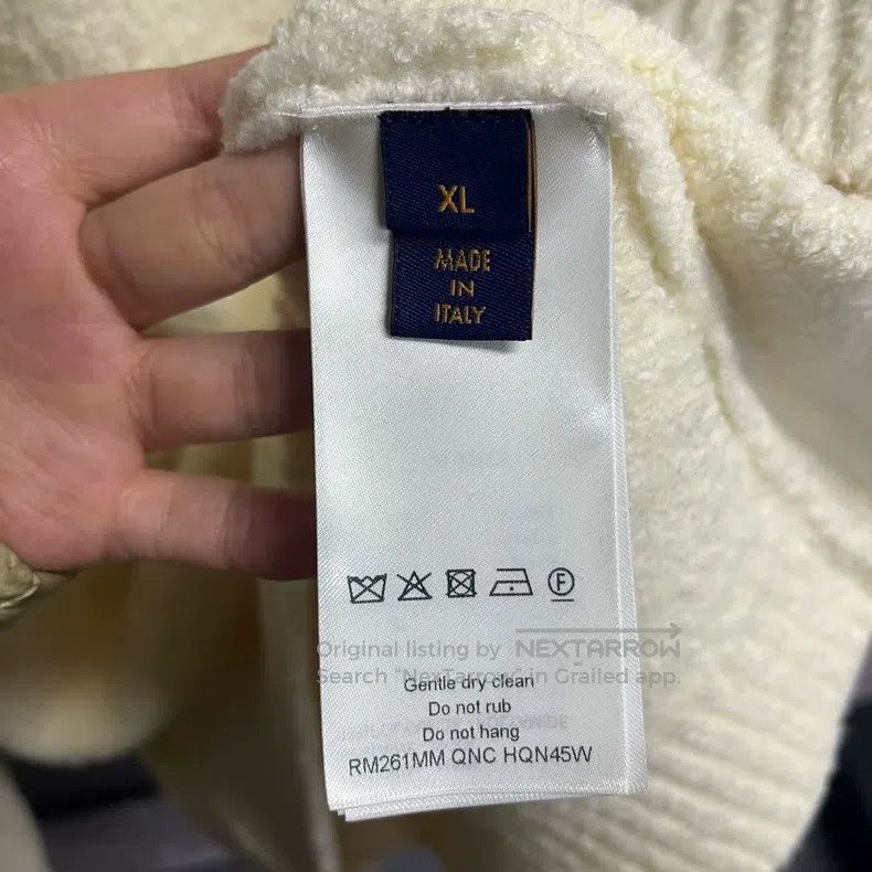 Louis Vuitton Louis Vuitton 25 Latest White Solid Letter Intarsia Pullov Size US XL / EU 56 / 4 - 3 Thumbnail