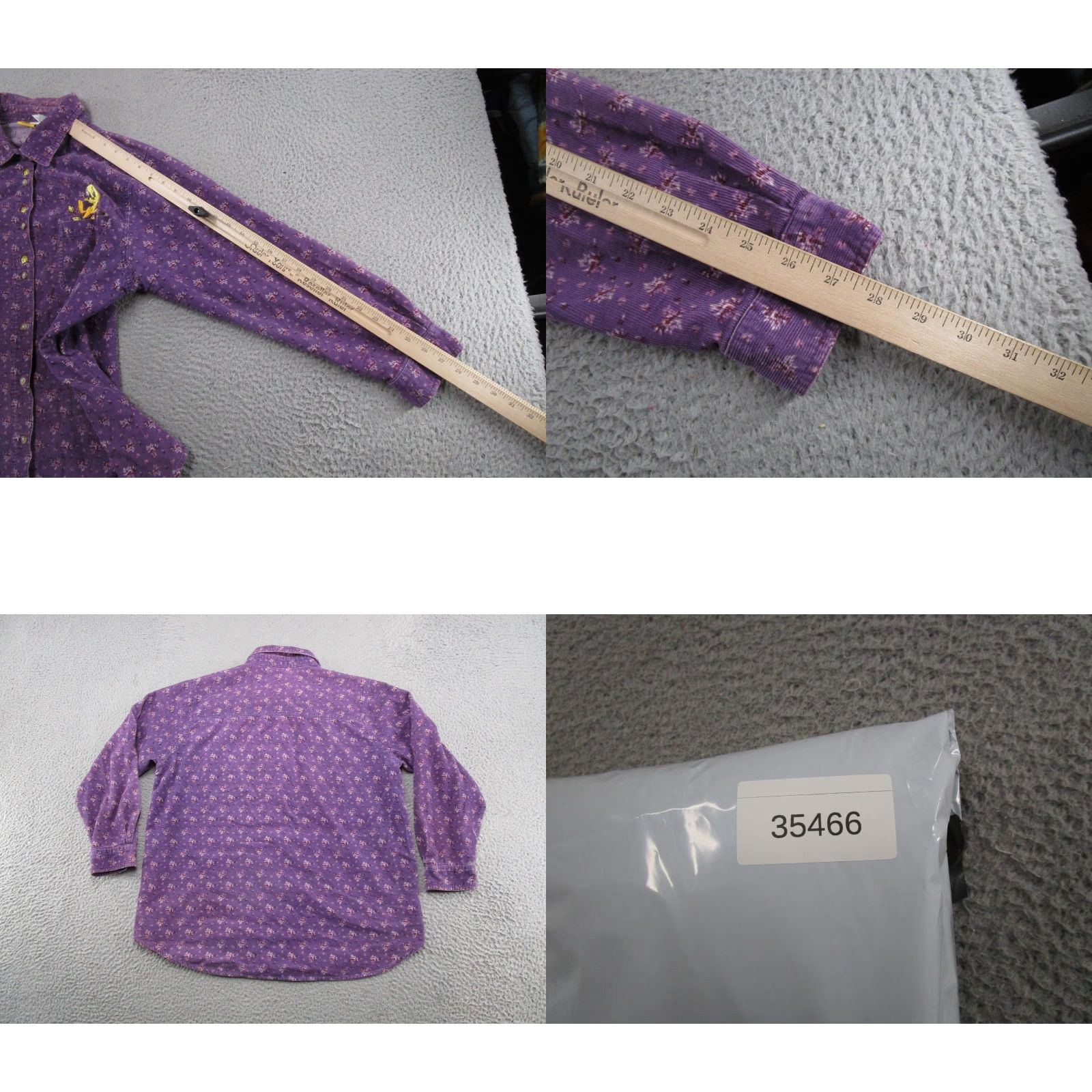 Vintage VINTAGE Looney Tunes Tweety Bird Purple Corduroy Button-Down Shirt Women's 14/16W Size XL / US 12-14 / IT 48-50 - 8 Thumbnail