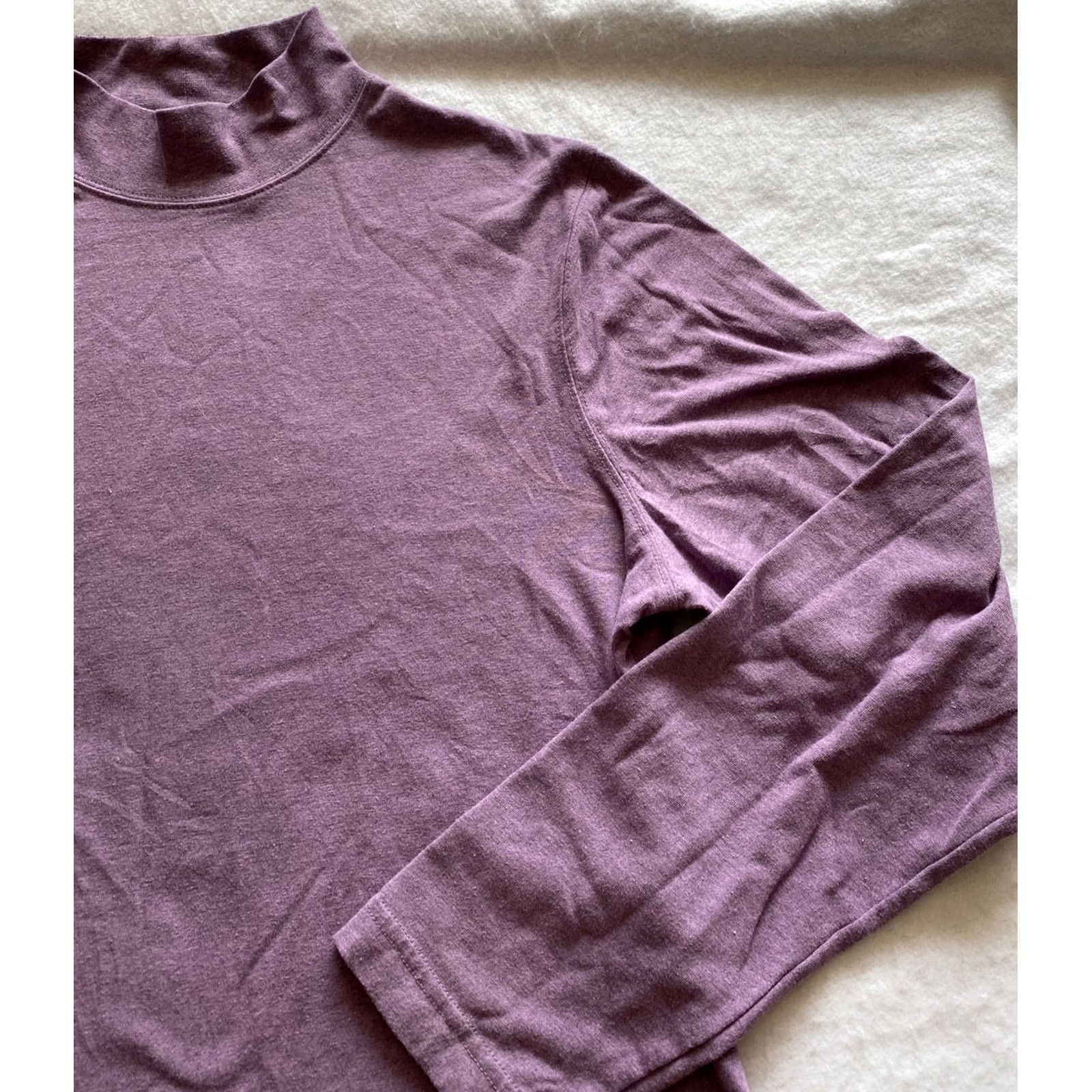 Croft & Barrow Croft & Barrow Shirt Women’s XL Purple Long Sleeve Mock Neck Casual Cotton Spandex Regular Adults Womens Size XL / US 12-14 / IT 48-50 - 2 Thumbnail