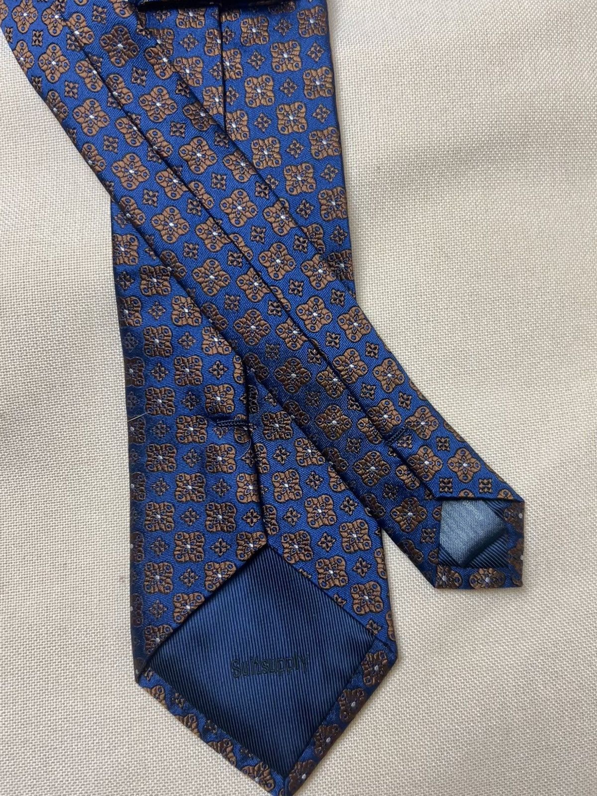 Suitsupply Suitsupply blue navy floral geometric Silk Mens Tie Size ONE SIZE - 3 Thumbnail