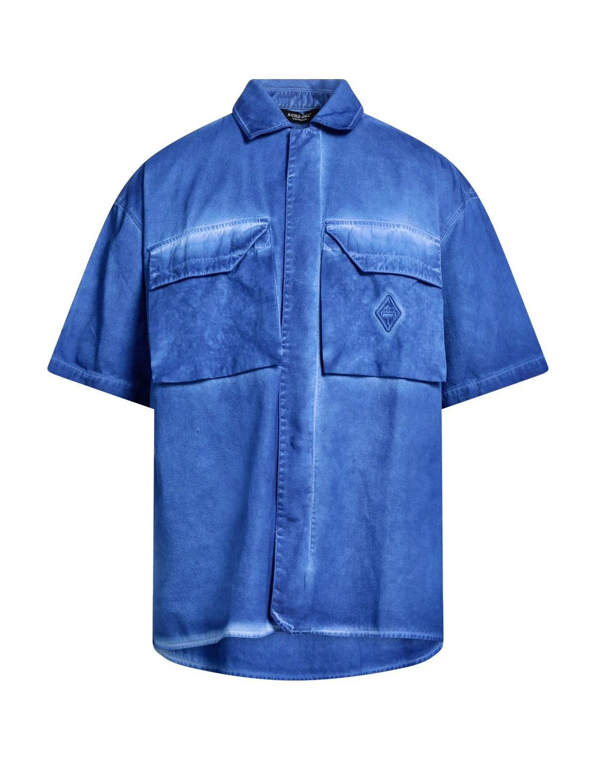 A-COLD-WALL* × Samuel Ross A Cold Wall Button Down Shirt Blue Faded Oversized Pockets Size US M / EU 48-50 / 2 - 1 Thumbnail
