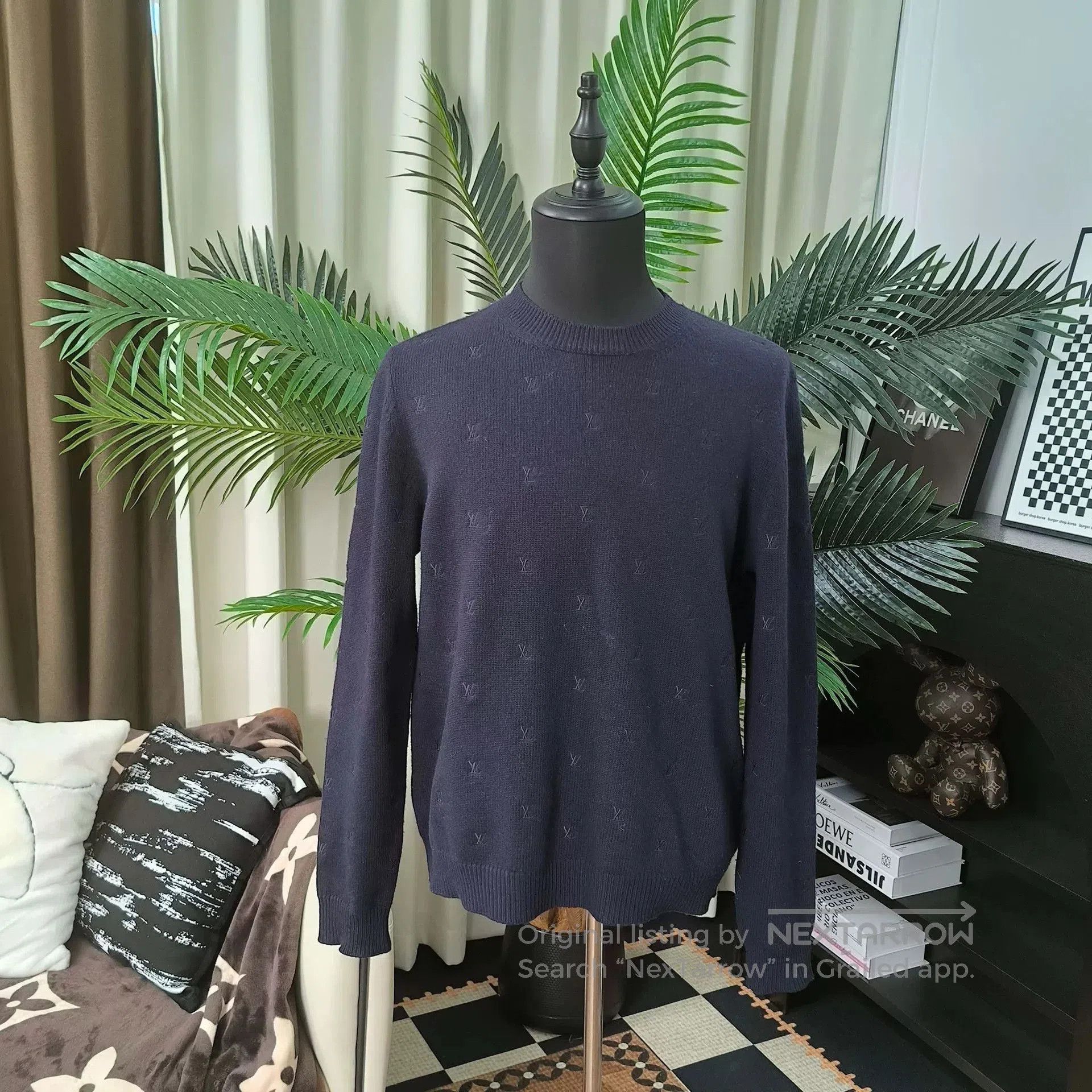 Louis Vuitton 25 Logo Embroidered Sweater.
