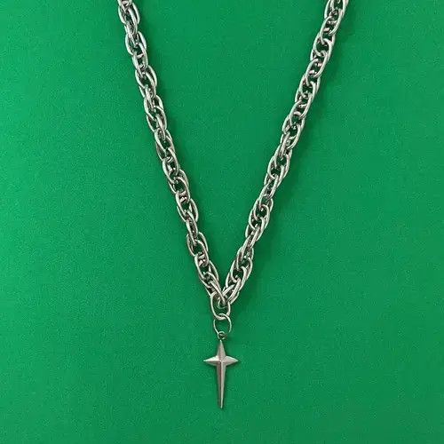 Designer × Jewelry Titanium Steel Cross Pendant Necklace for Men Women Size ONE SIZE - 1 Thumbnail