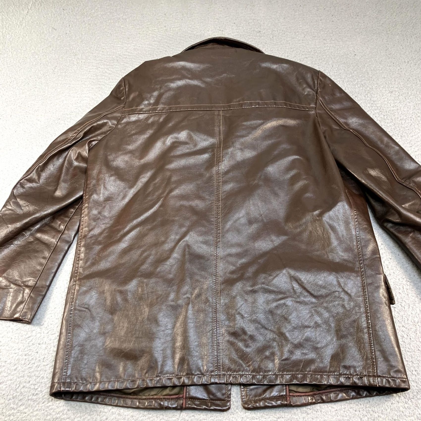 Vintage VINTAGE Cooper Leather Coat Mens 42 Brown Faux Fur Lined Car 70s Old Money Size US XS / EU 42 / 0 - 7 Thumbnail