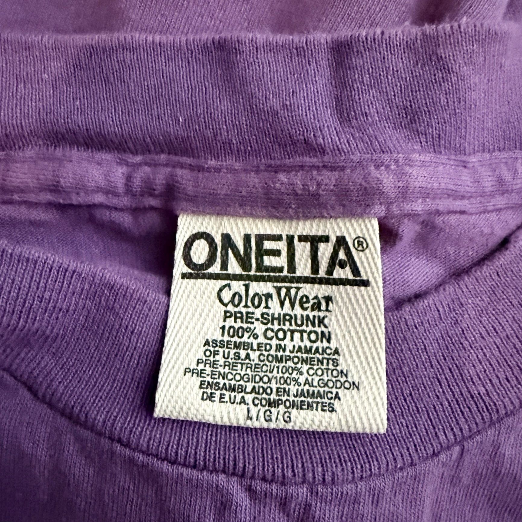 Vintage VTG Oneita Arizona Diamondbacks Purple Graphic Single Stitch Shirt Mens Size L Size US L / EU 52-54 / 3 - 4 Thumbnail
