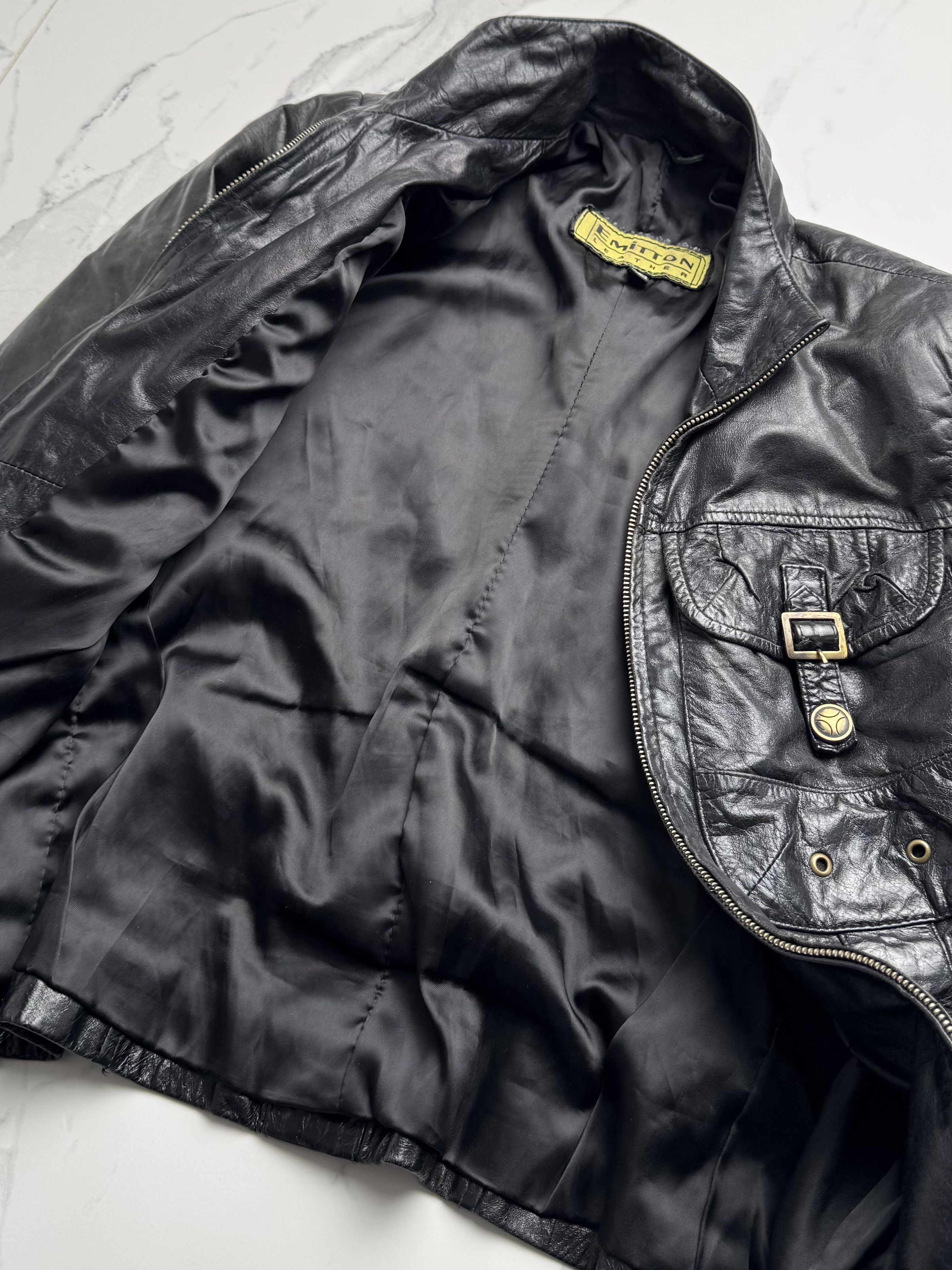 Vintage Vintage Leather Jacket Women's Fitted Zip Up Biker Style Size XS / US 0-2 / IT 36-38 - 6 Thumbnail