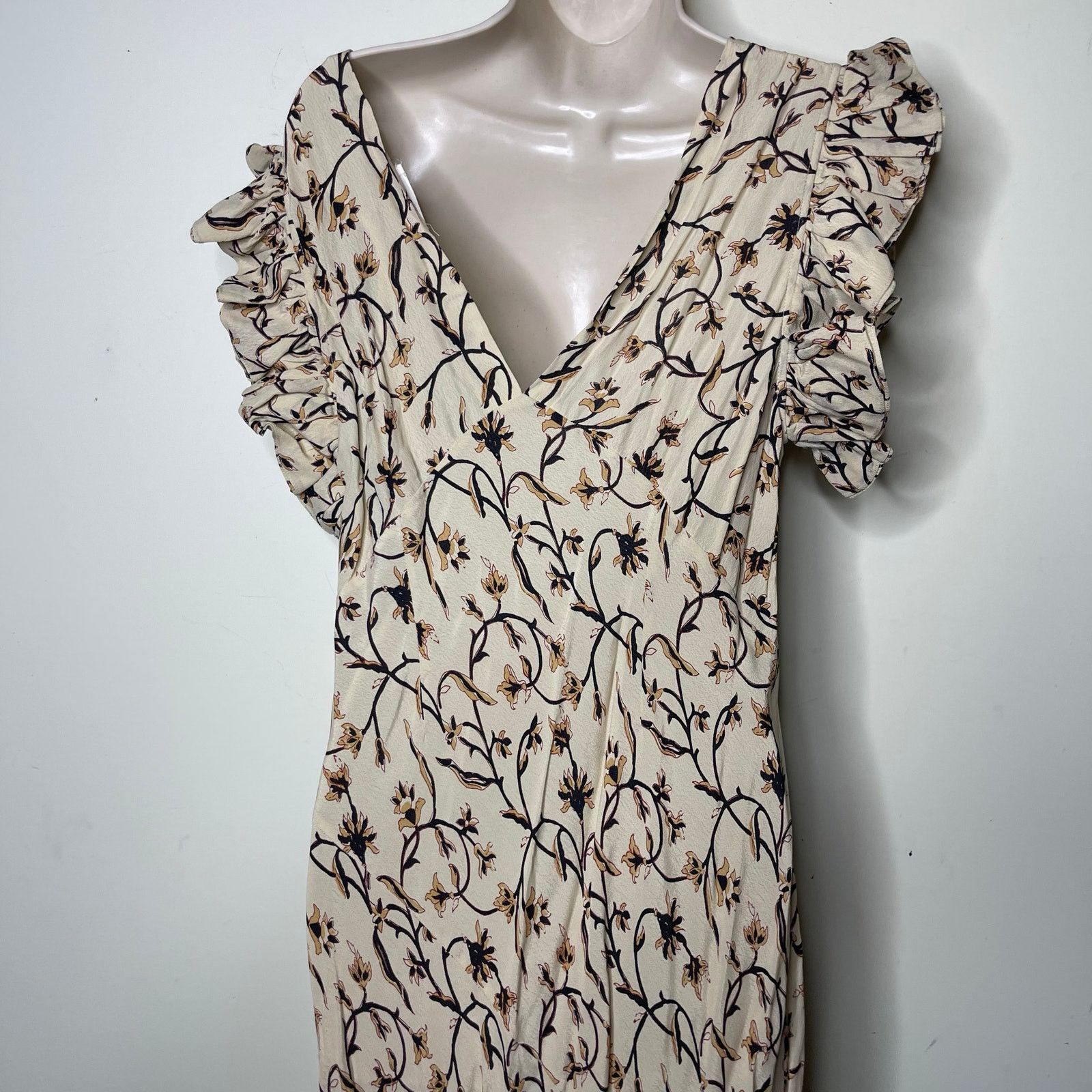 DOEN Doen Brindille cream scroll print maxi dress sz L Size L / US 10 / IT 46 - 6 Thumbnail