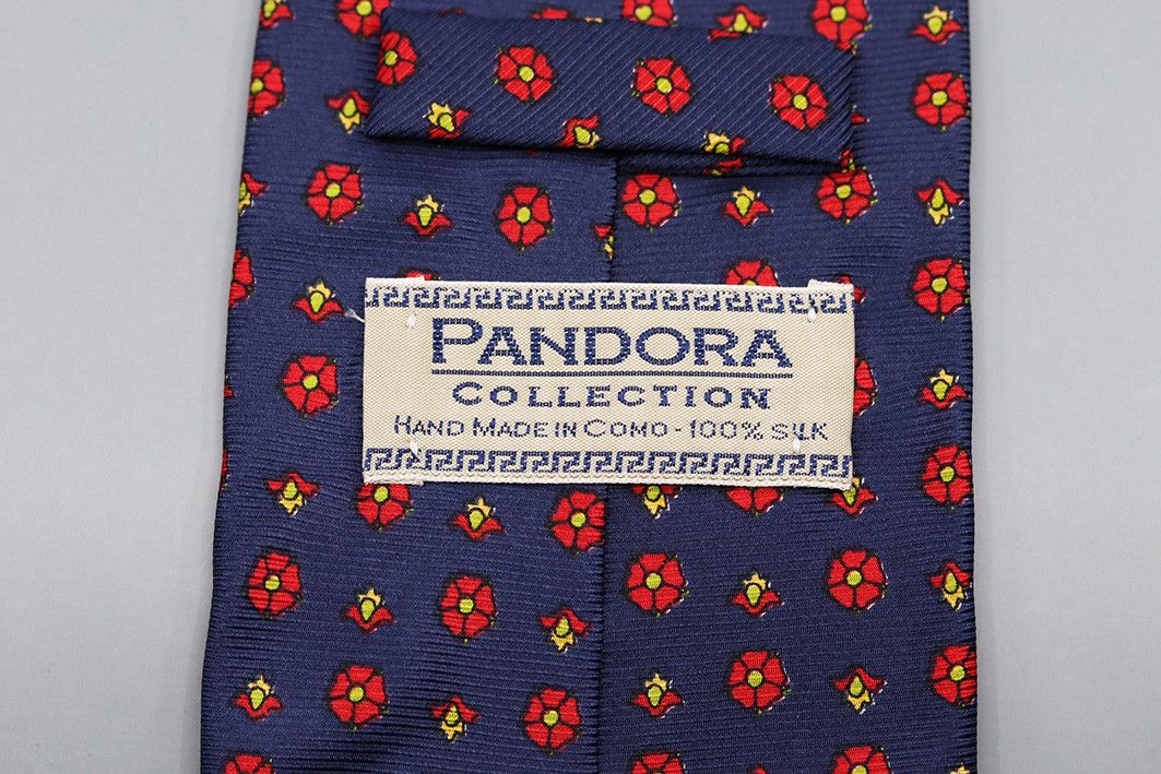 pandora Vintage Pandora Silk Tie – Red Floral Pattern Size ONE SIZE - 3 Thumbnail