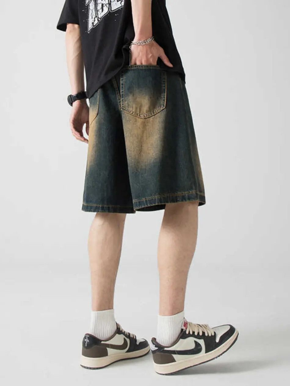 Japanese Brand Retro straight leg loose denim shorts Size US 30 / EU 46 - 4 Thumbnail