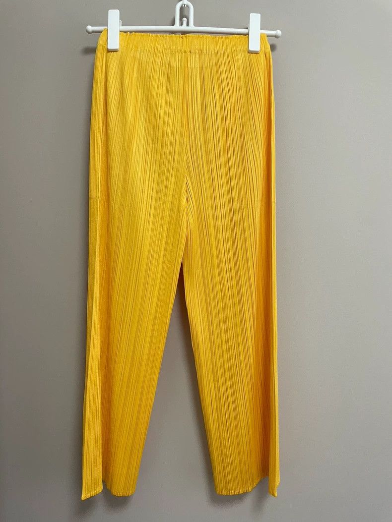 Issey Miyake Issey Miyake Yellow pleated pants Size 25" / US 0 / IT 36 - 2 Thumbnail