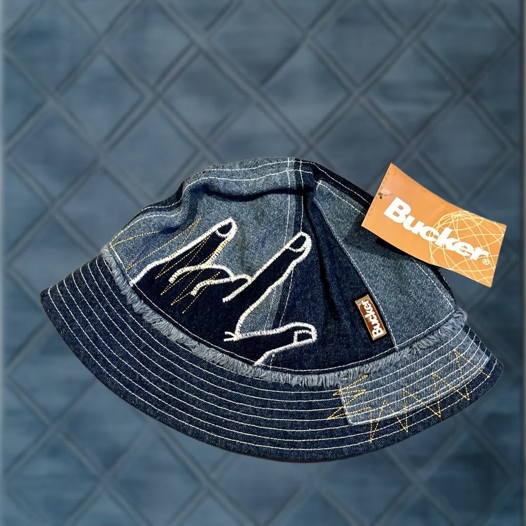 Denime Bucker Jeans JNCO Denim Mashup Embroidered Bucket Hat Size S/M NWT RARE Size US 29 - 1 Thumbnail