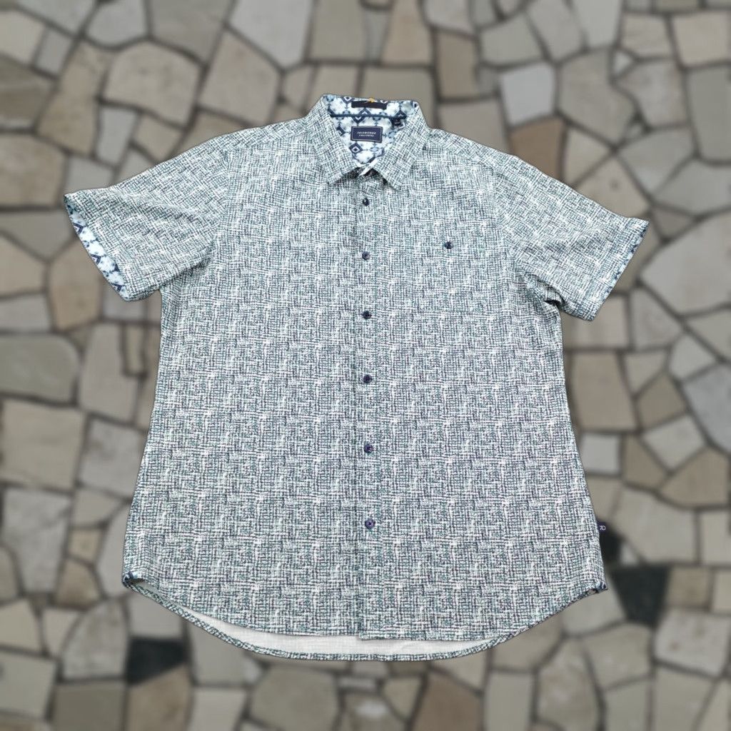 Vintage 7 Diamonds Shirt Mens Large Blue Fascination Street 4 Way Stretch Button Up Size US L / EU 52-54 / 3 - 1 Thumbnail