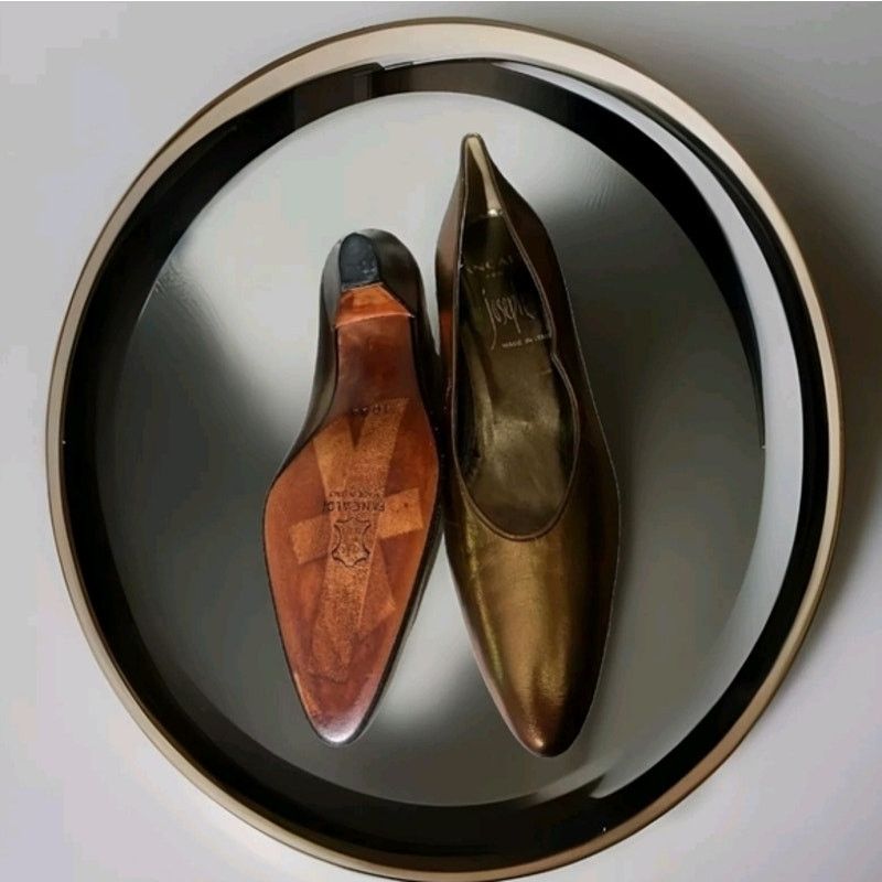 Pancaldi Gold Suede High Heel Stiletto Shoes Size 10