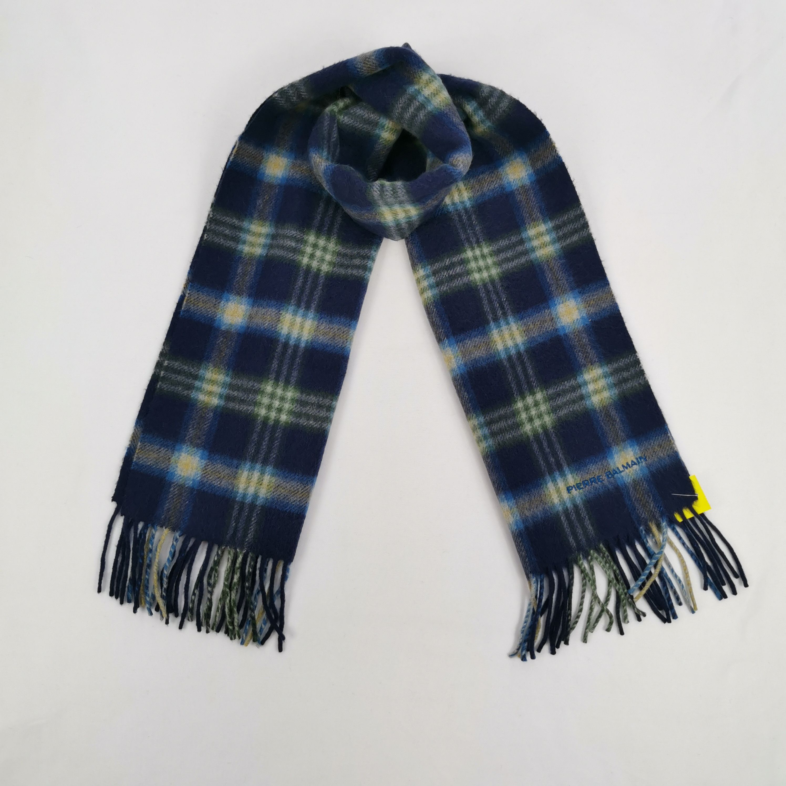 Japanese Brand Vintage Pierre Balmain Scarf Plaid Muffler Wool Scarves . Size ONE SIZE - 1 Thumbnail
