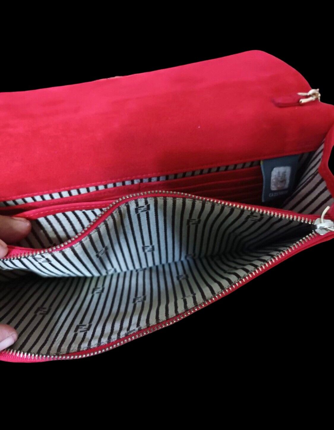 Fendi 💯FENDI ROMA Chain WOC/Clutch Shoulder Leather Red Purse Bag Size ONE SIZE - 5 Thumbnail