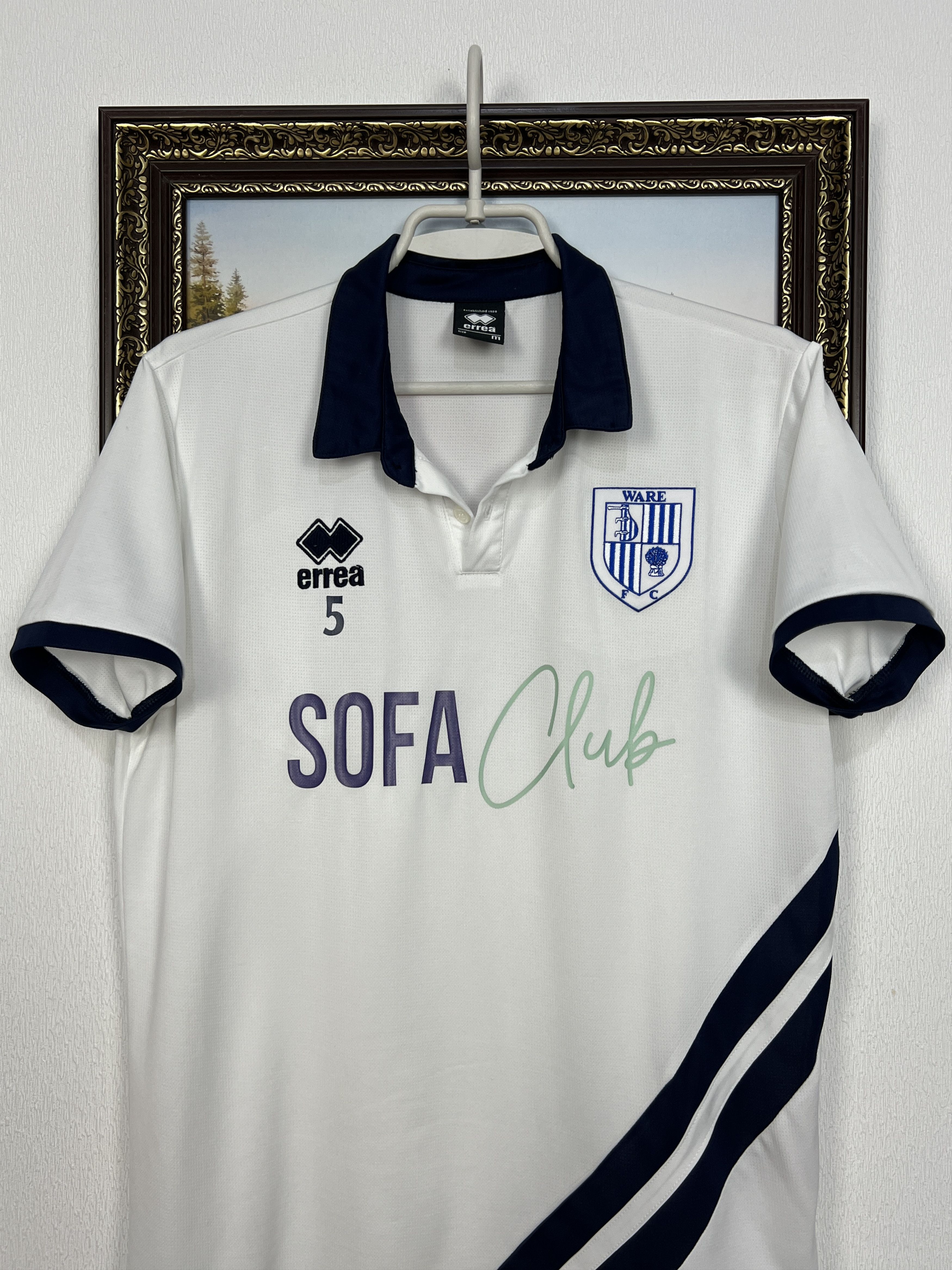 Errea Ware FC Football Shirt Errea Soccer White Jersey Mens Trikot Size US M / EU 48-50 / 2 - 2 Thumbnail