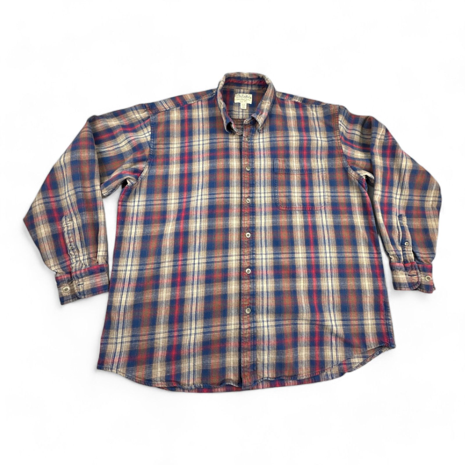 Cabelas Cabelas Shirt Brown Red Blue Plaid Heavyweight Button Up Size US XL / EU 56 / 4 - 1 Thumbnail