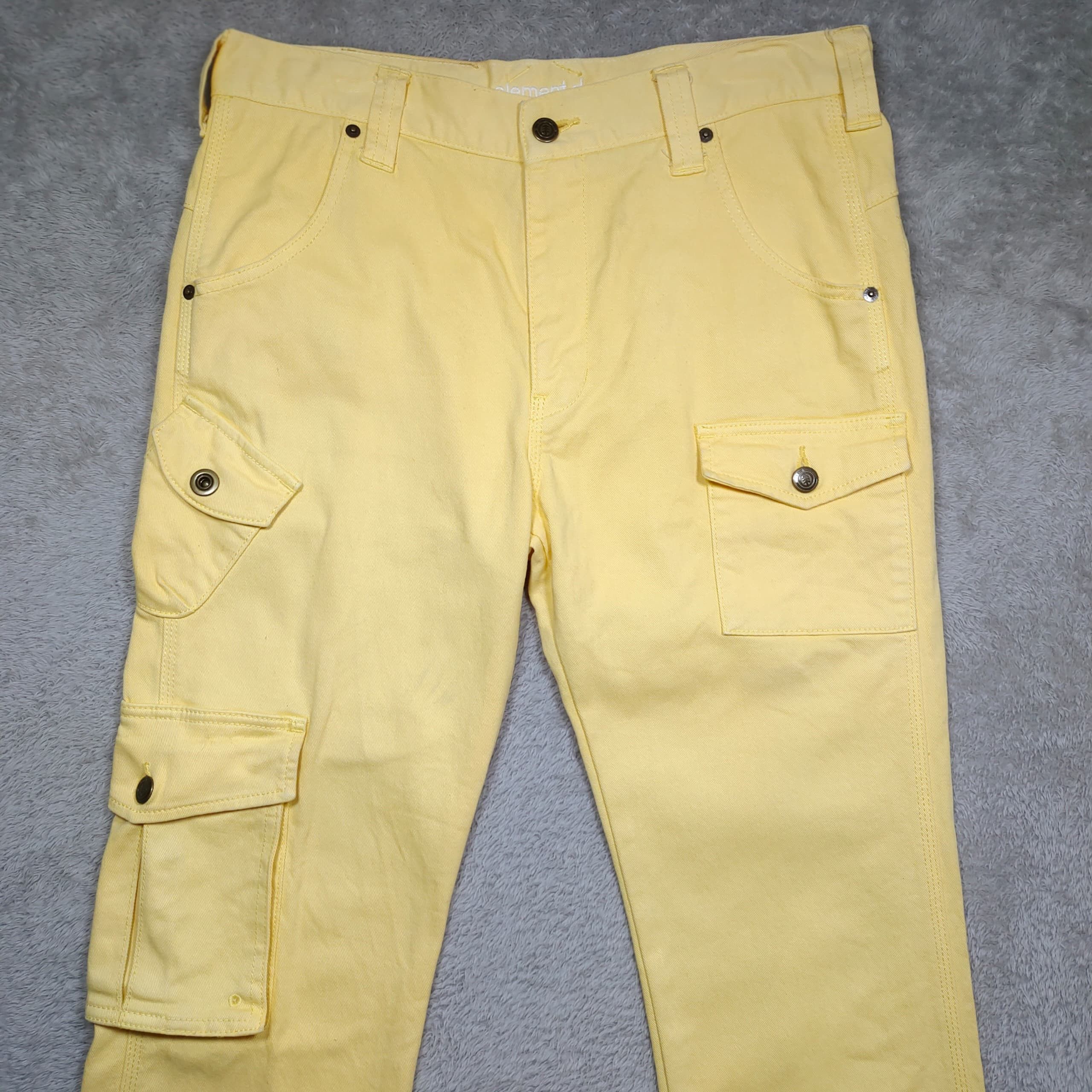 Element Vintage Element Japan Light Yellow Cotton Cargo Pants Size US 32 / EU 48 - 2 Thumbnail