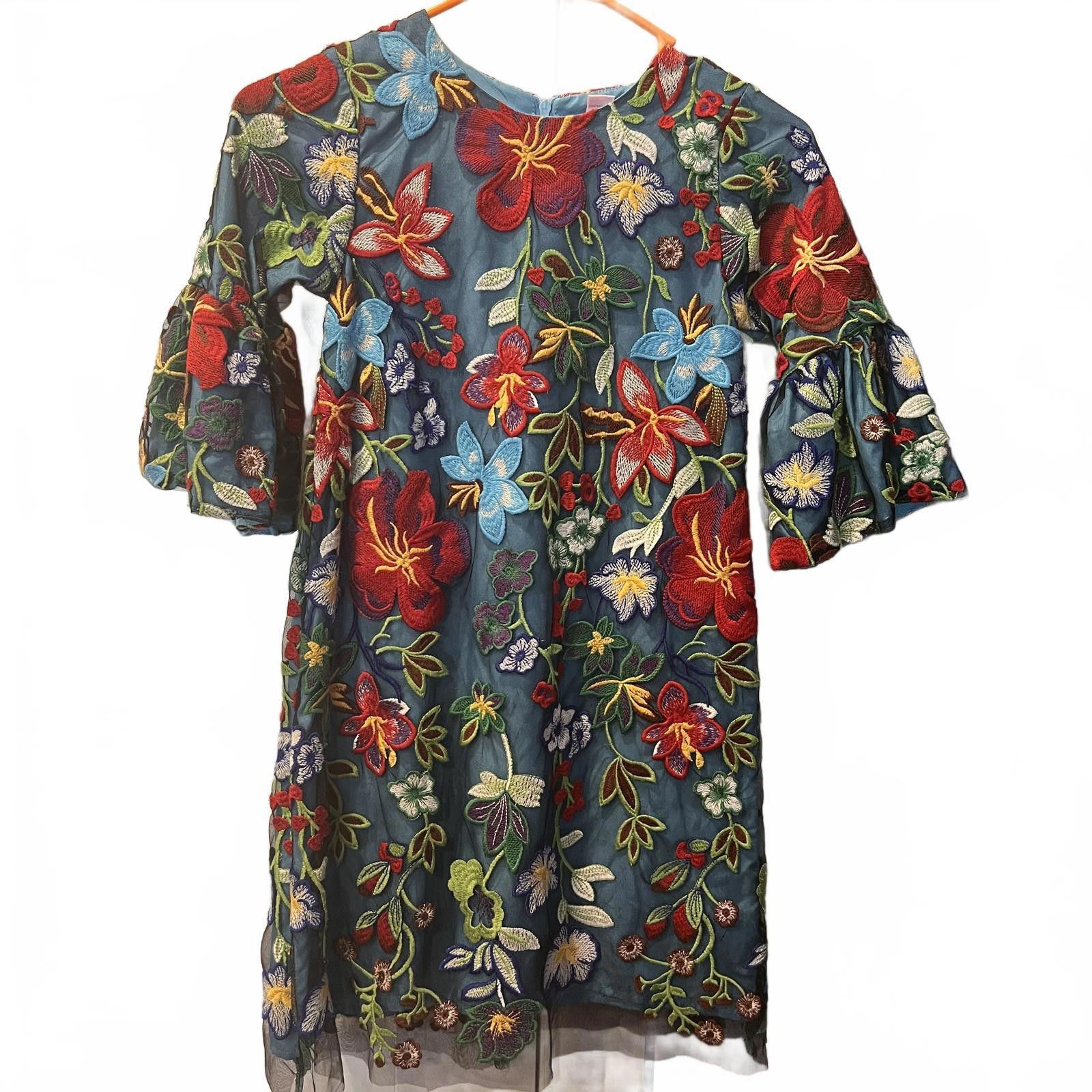Other Hale Bob Embroidered Floral Dress Size 10 Size L / US 10 / IT 46 - 1 Thumbnail