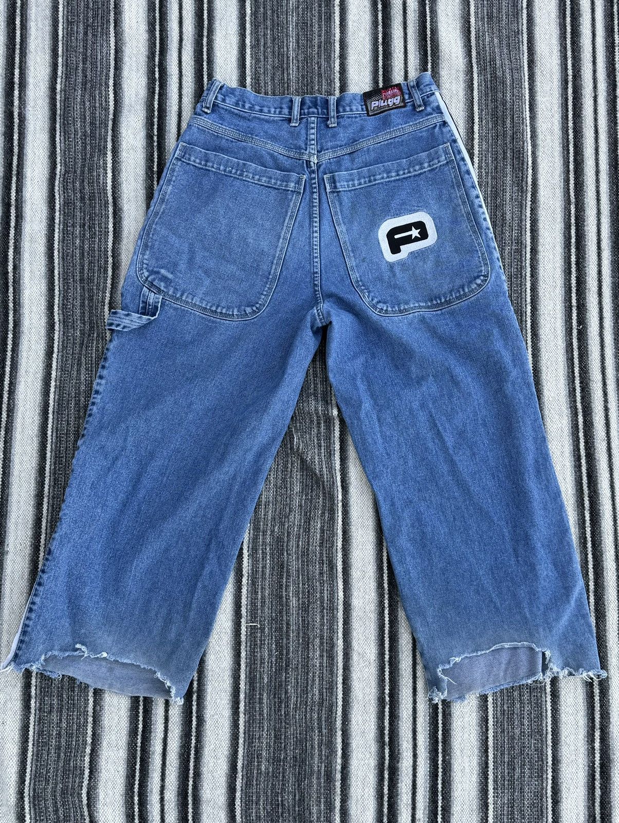 image of Jnco x Vintage 90's Plugg Raver Jeans in Blue, Men's (Size 34)