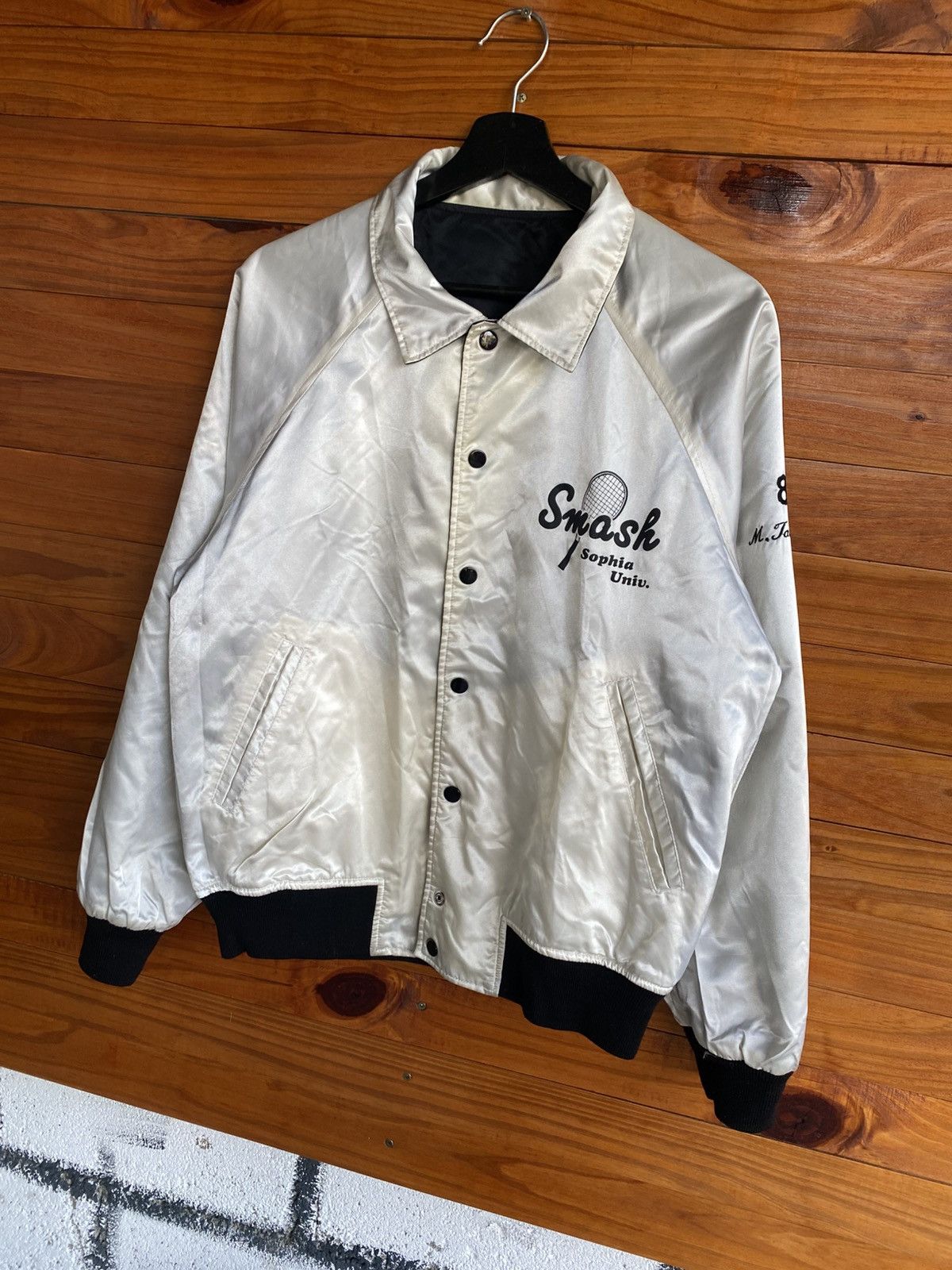 Vintage Vintage 80s Village Stone Reversible Varsity Bomber Jacket Size US L / EU 52-54 / 3 - 15 Thumbnail