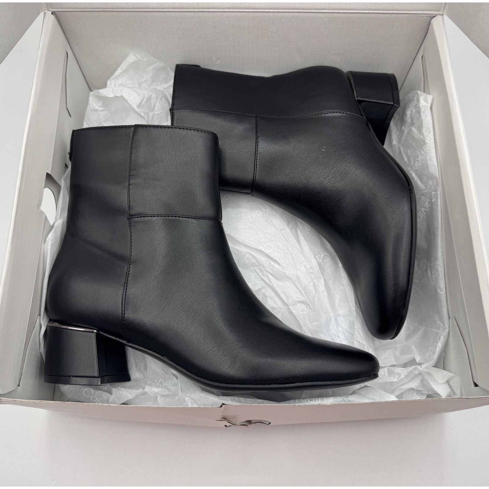 Calvin Klein Calvin Klein Parry 2 Black Leather Ankle Boots Heel Block Size US 6 / IT 36 - 7 Thumbnail