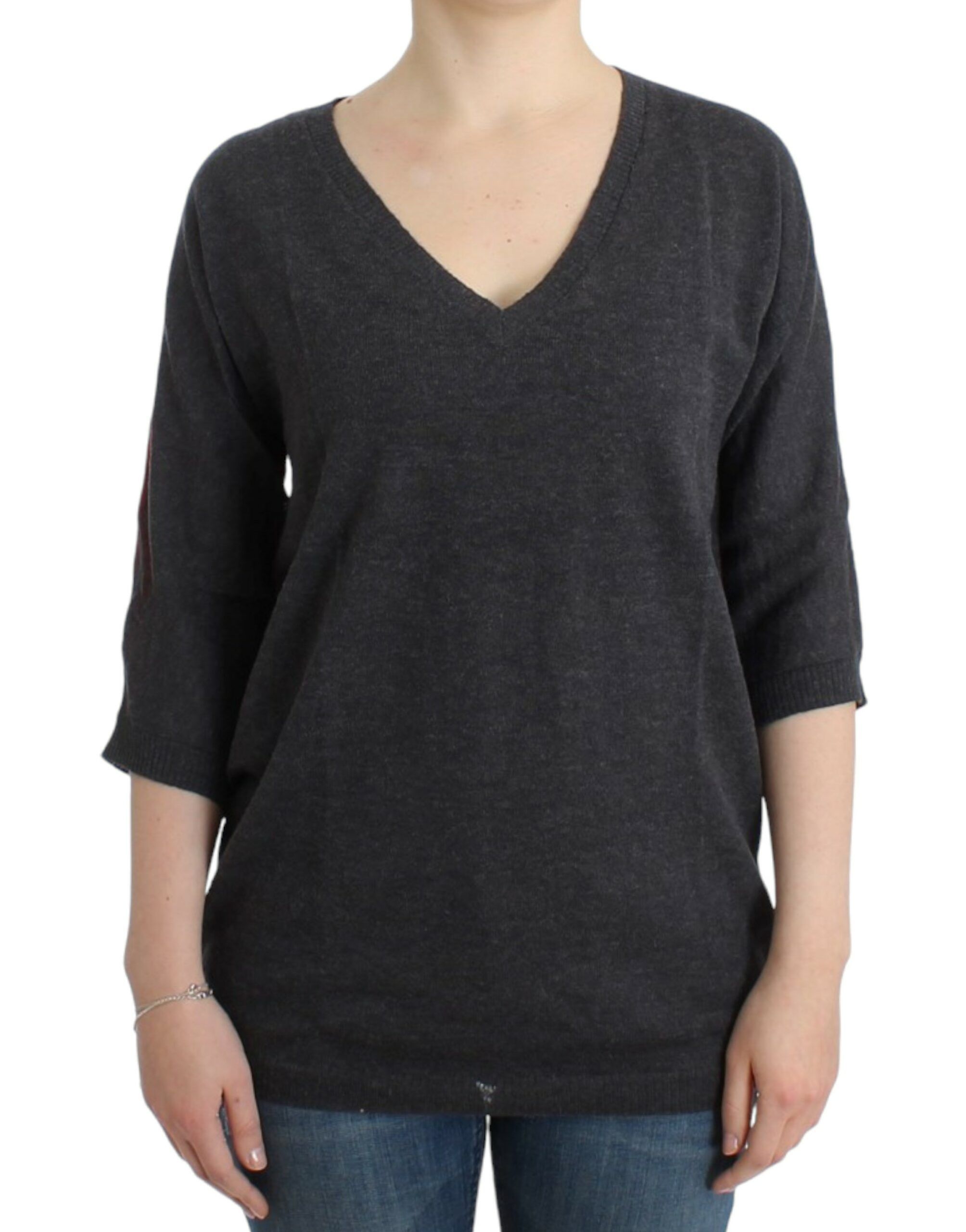 Chic V-Neck Alpaca Blend Short Sleeve Women's Sweater