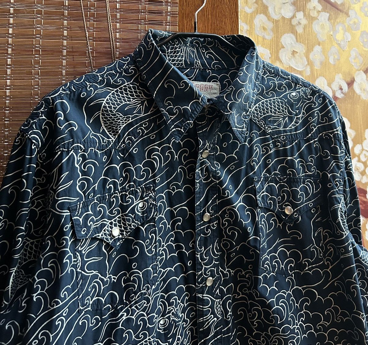 Mambo × Vintage 90’s Mambo Ho Daddy Pearl Snap Western Shirt Koi Fish Print Size US XL / EU 56 / 4 - 3 Thumbnail