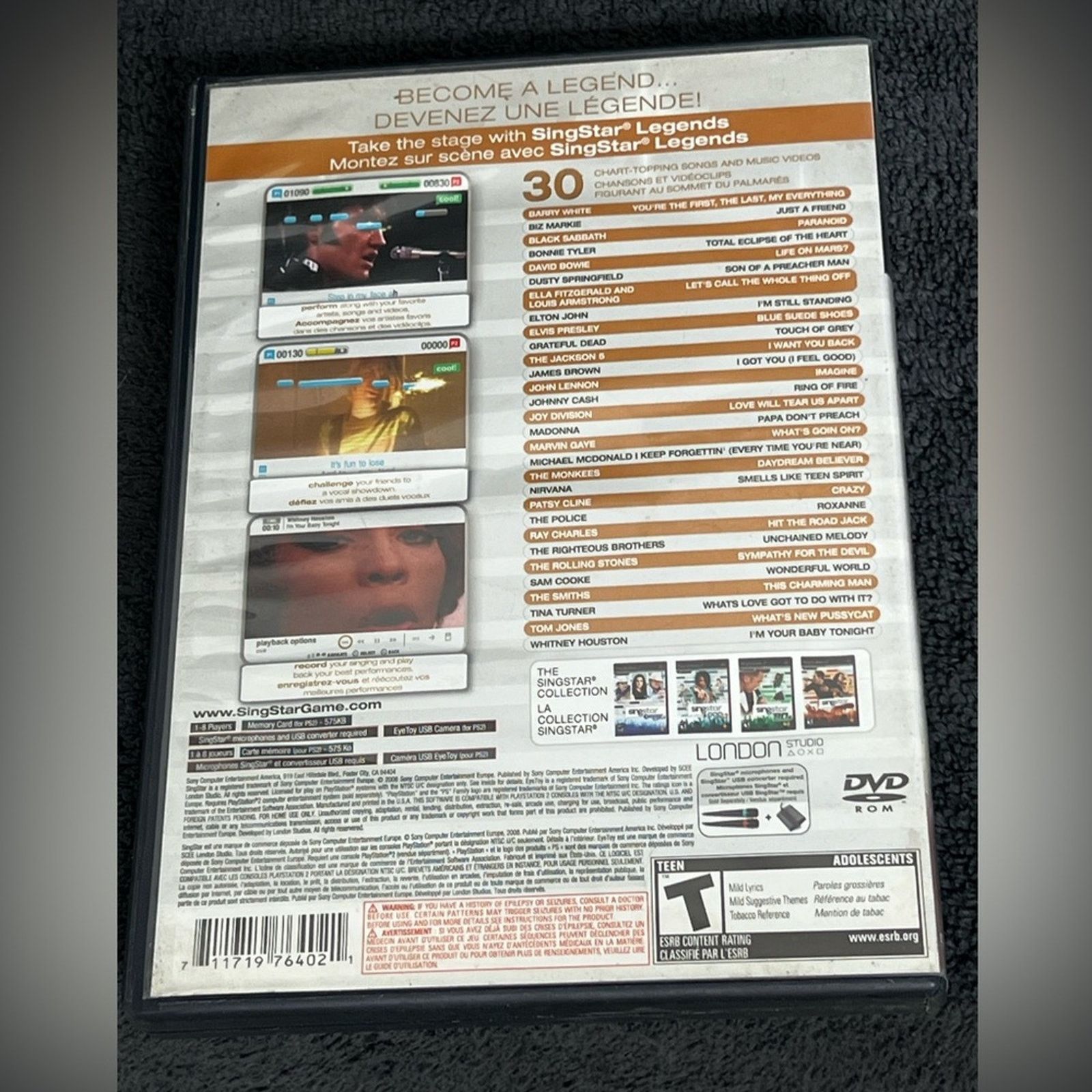 Sony SingStar: Legends (Sony PlayStation 2, 2008) Size ONE SIZE - 2 Thumbnail
