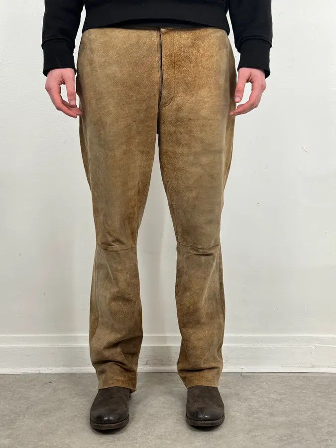 Jil Sander Jil Sander Brown Leather Classy Pants Size US 32 / EU 48 - 2 Thumbnail