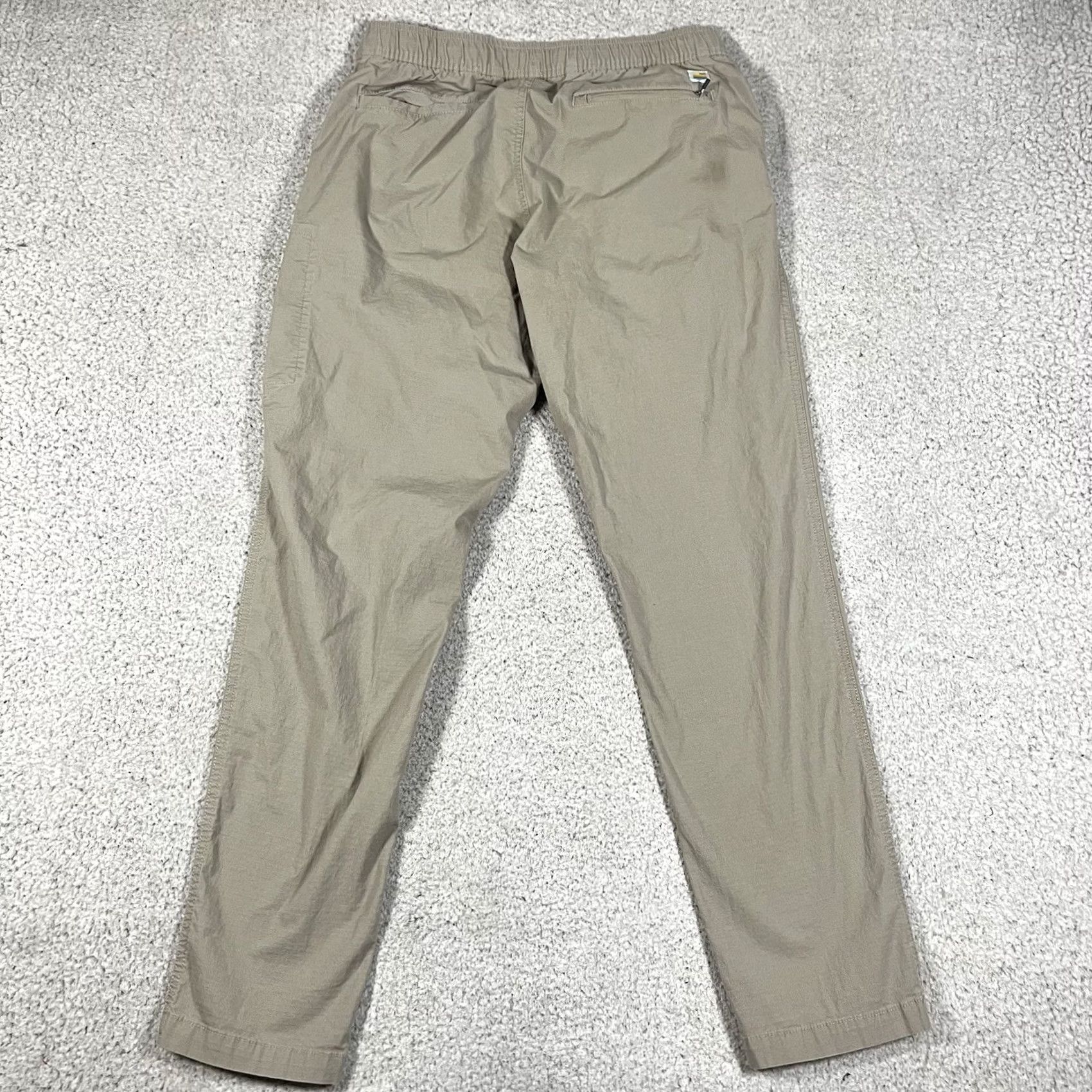 Vuori Vuori Mens L pants Straight Jogger Cotton Spandex Beige Pocket Logo Zipper Adjustable Waist Inseam 30 in Outdoor Casual Workwear Size US 33 - 5 Thumbnail