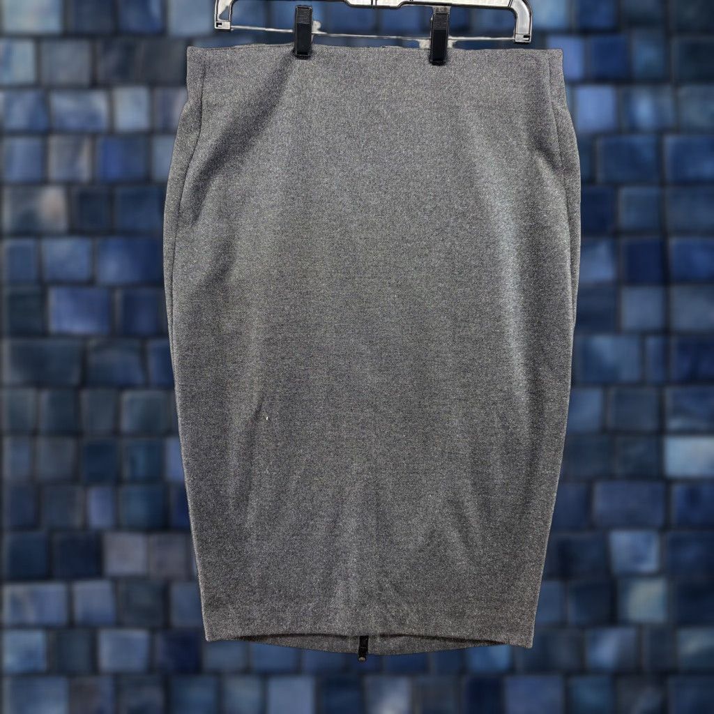 Vintage Lane Bryant Skirt Women’s 14 Midi Pencil Full Zip Glitter Sparkle A-Line Gray Cotton Vintage No Size 36" / US 14 / IT 50 - 1 Thumbnail