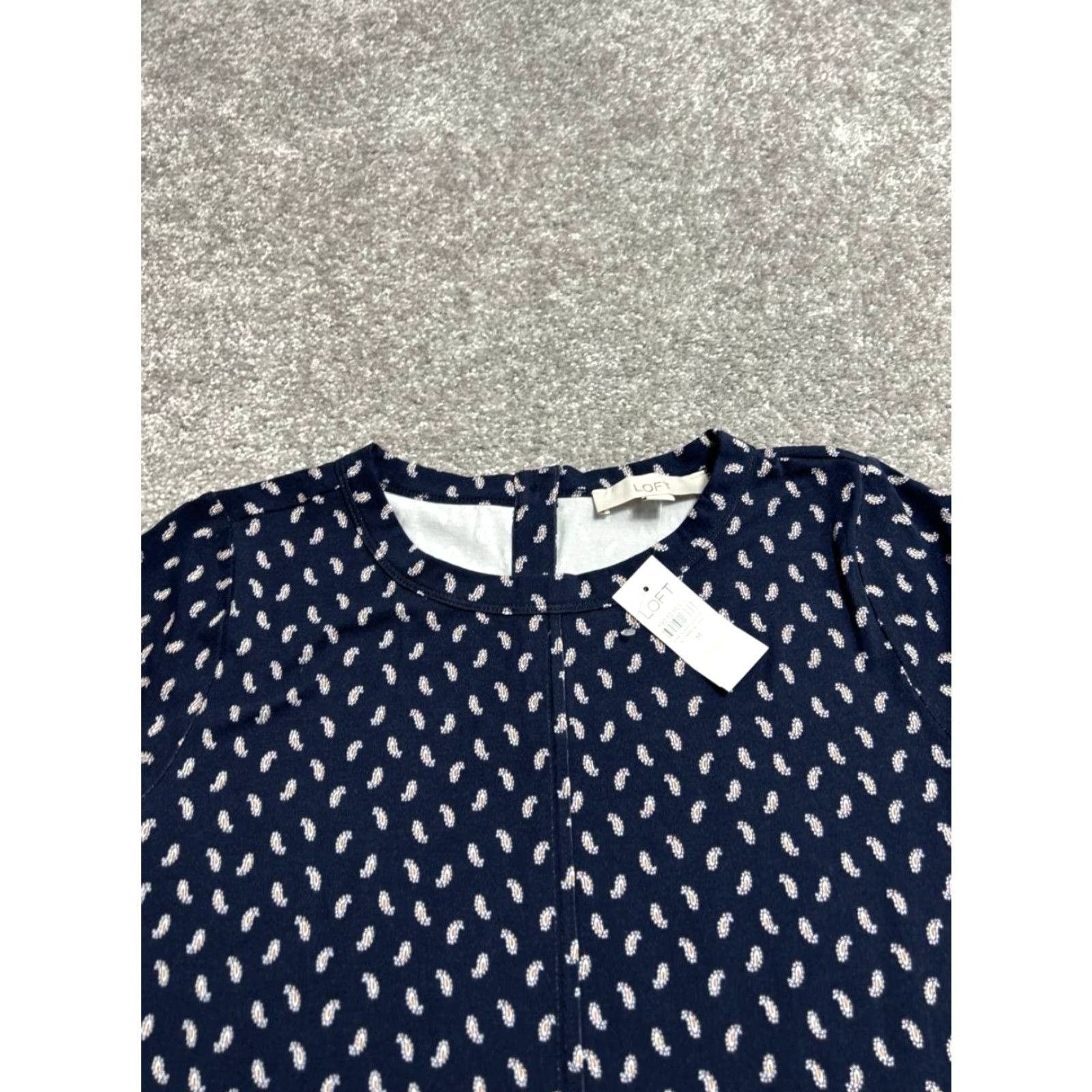 Loft LOFT Seamed Mini Dress Womens M Blue Paisley Print Cotton Stretch New Size M / US 6-8 / IT 42-44 - 3 Thumbnail