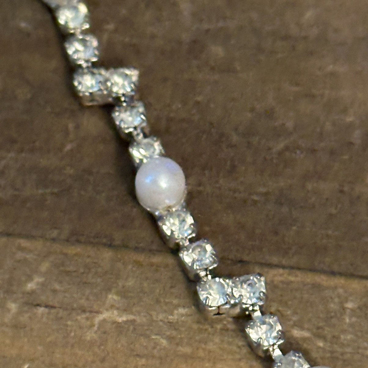 Vintage Vintage zig zag tennis necklace with pearls Size ONE SIZE - 4 Thumbnail