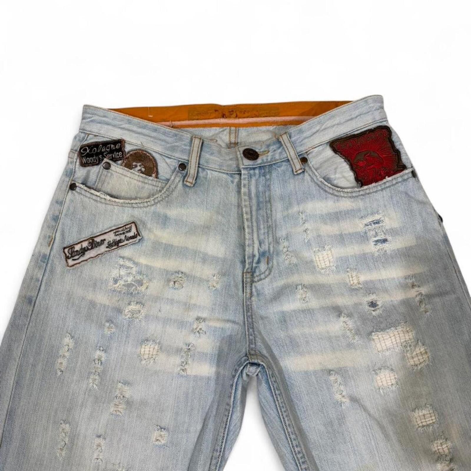 Replay Replay Light wash denim jeans with patches and ripped look Size US 31 - 6 Thumbnail