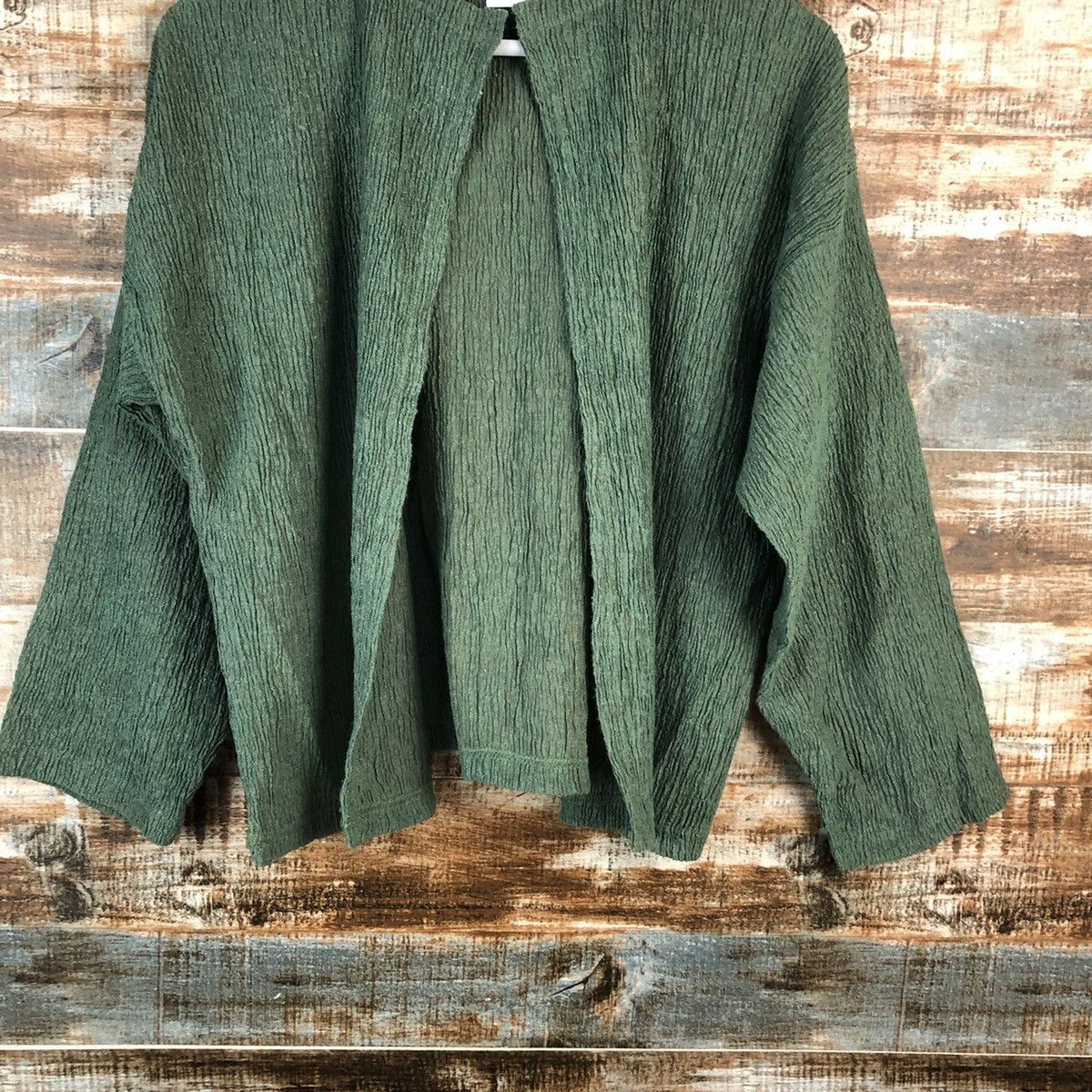 Japanese Brand Keiko Kishi by Nosh Green Cardigan Knitwear #A2473 Size US L / EU 52-54 / 3 - 3 Thumbnail