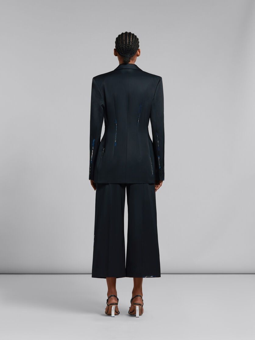 Marni o1f1d3z0825 Duchesse Satin Trouser With Bead Mending Black Size 28" / US 6 / IT 42 - 3 Thumbnail